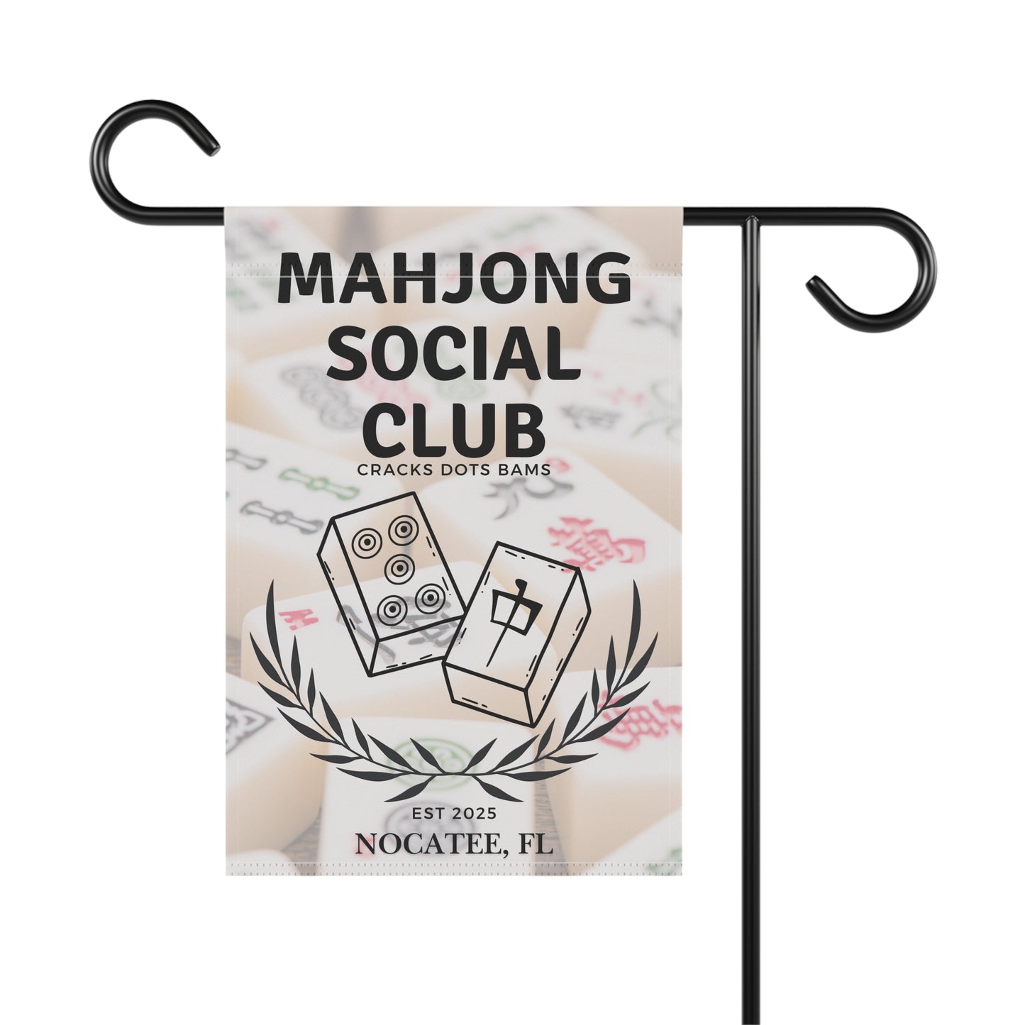 Mahjong Social Club Banner, Personalized Mahjong Welcome Flag, Mahjong Social Club Sign