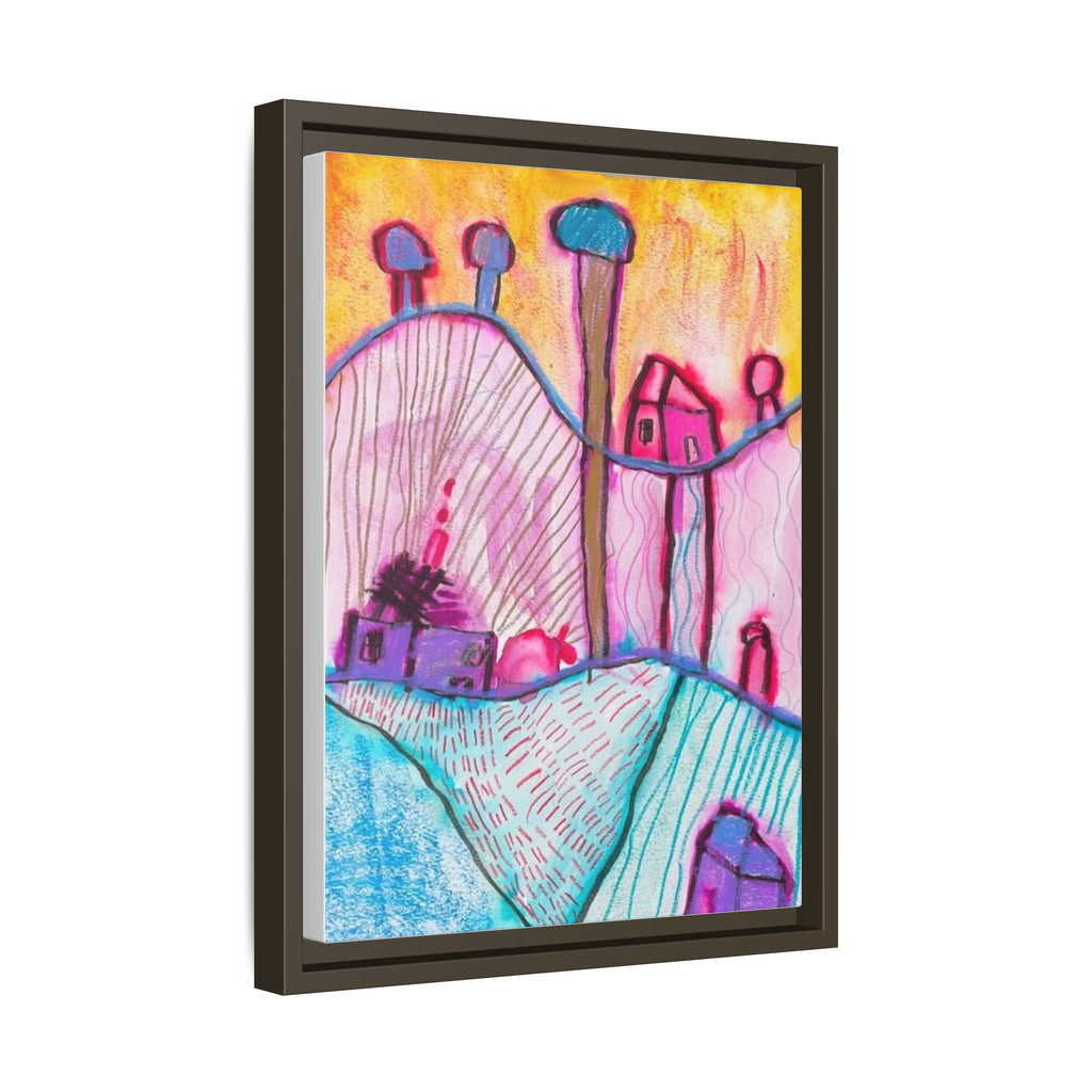 House on a Hill Matte Canvas, Framed Inspired by Frank Stella Art by Jackson Smith