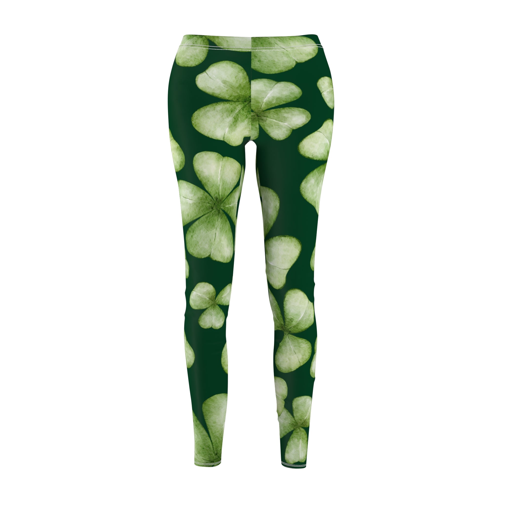 Women's Soft Style Casual Leggings with Shamrock Print St. Patrick's Day Leggings