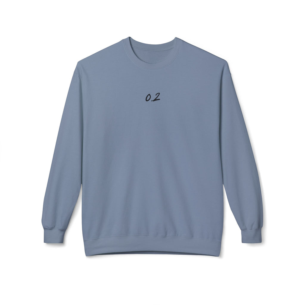 Minimalist 0.2 Fleece Crewneck Sweatshirt - Unisex Midweight Comfort Zero Point Two Sweatshirt
