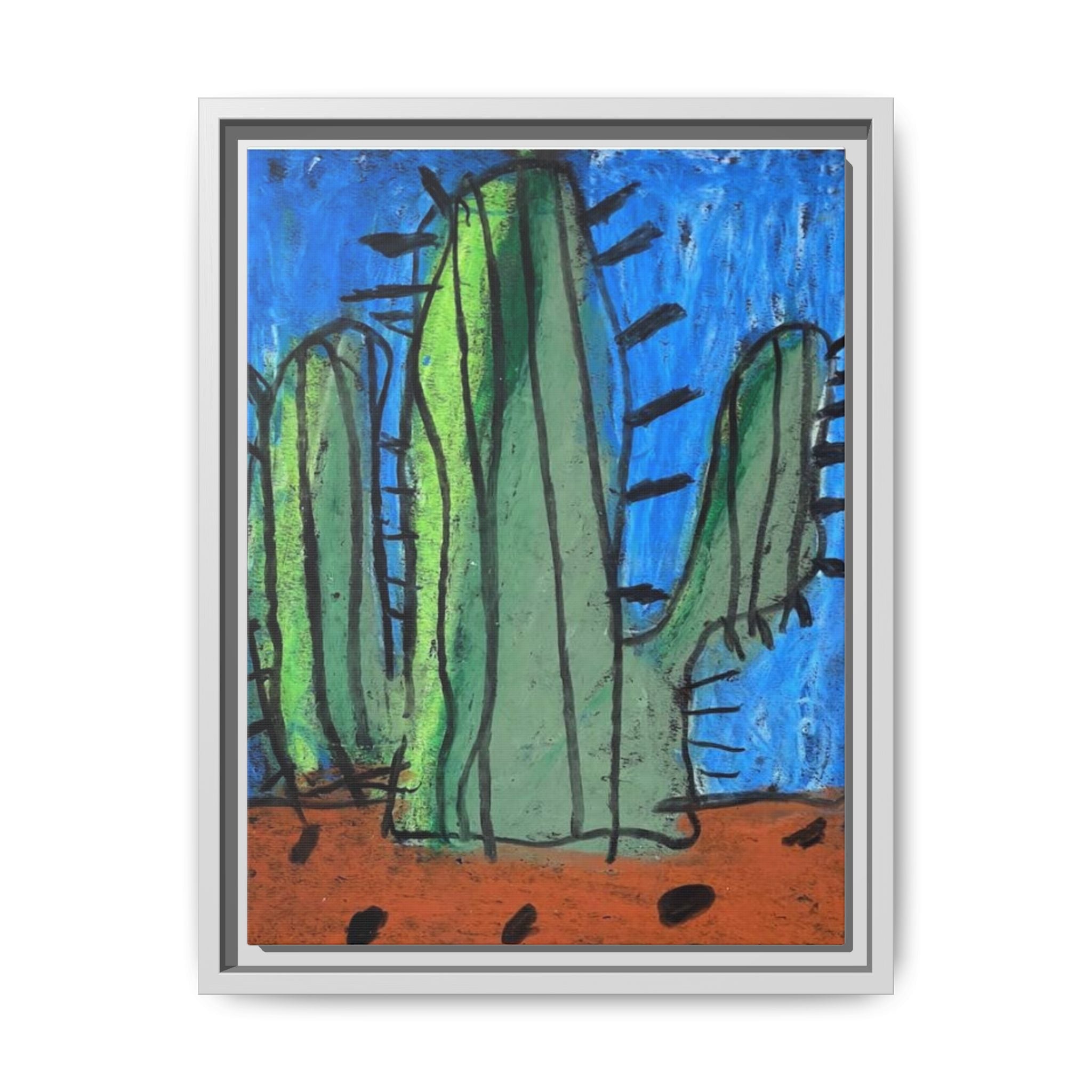 Cactus Matte Canvas, Framed Art by Jackson Smith