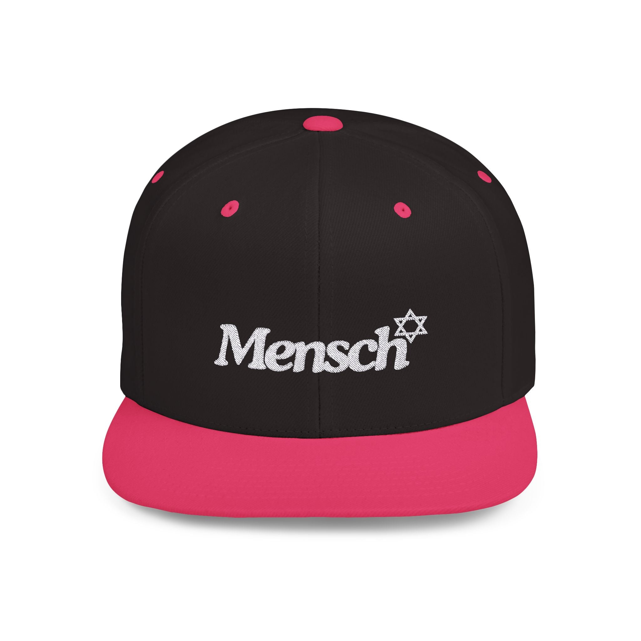 Mensch Flat Bill Snapback Jewish Hat Gift for Mensch