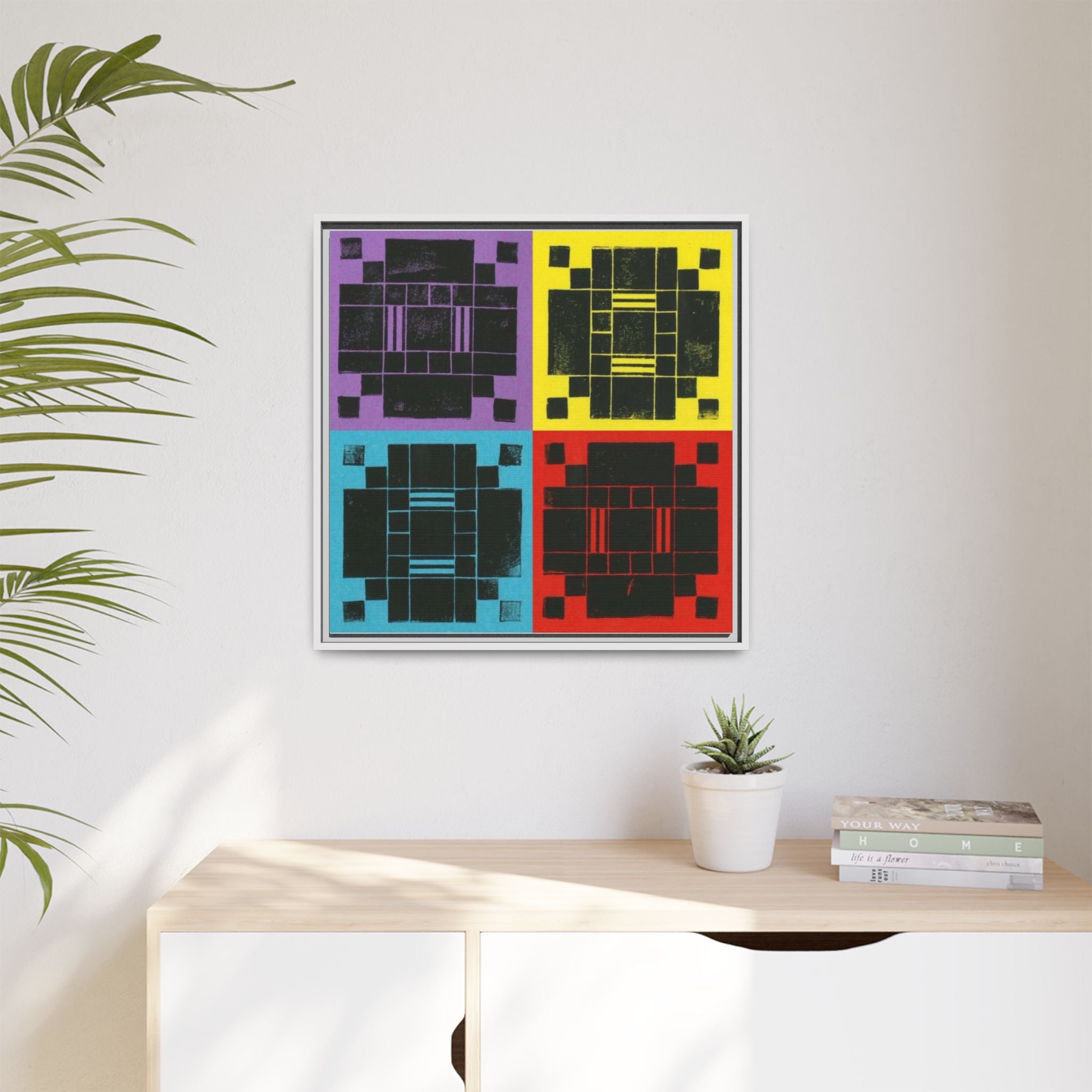 Printing With Legos Collagraph Matte Canvas, Framed