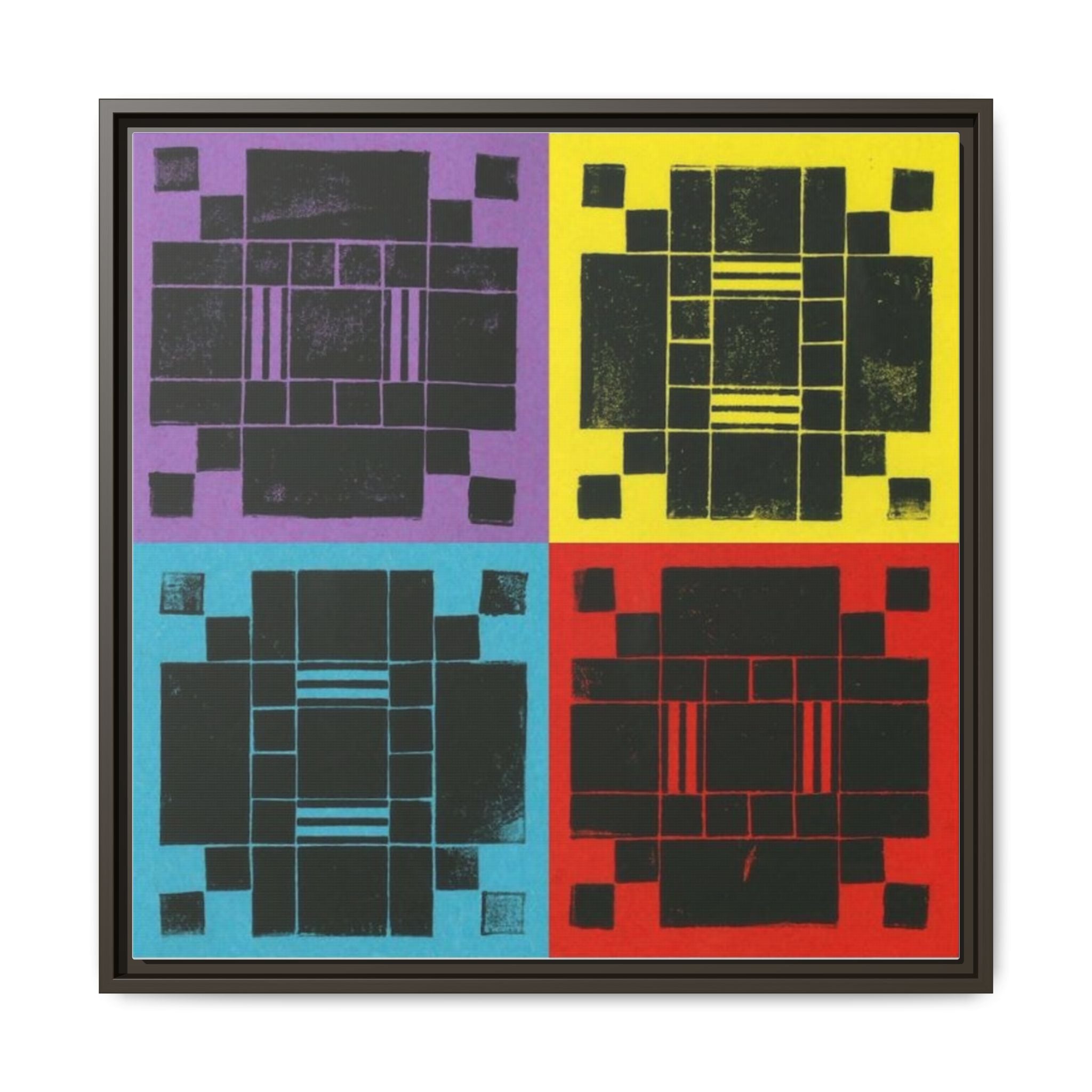 Printing With Legos Collagraph Matte Canvas, Framed