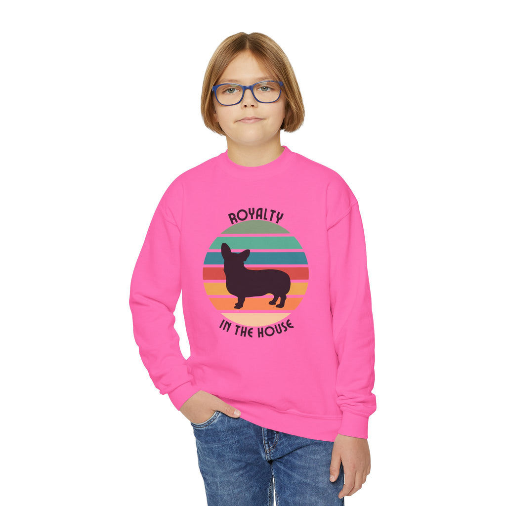 Royalty Corgi Youth Crewneck Sweatshirt