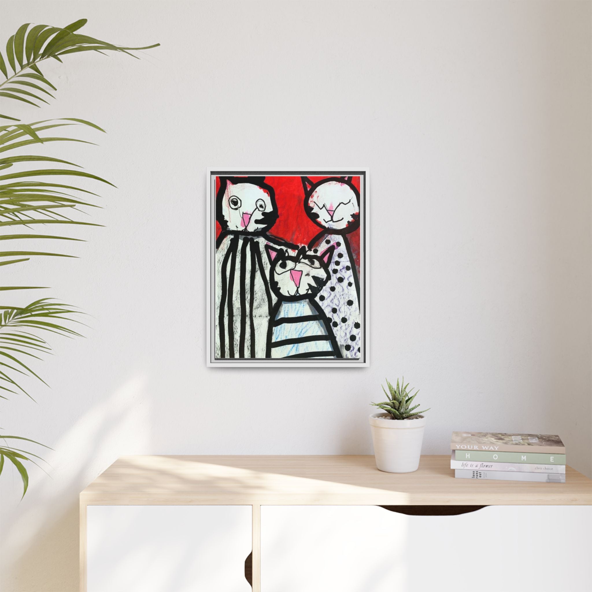 Egyptian Cats Matte Canvas, Framed Art by Jackson Smith