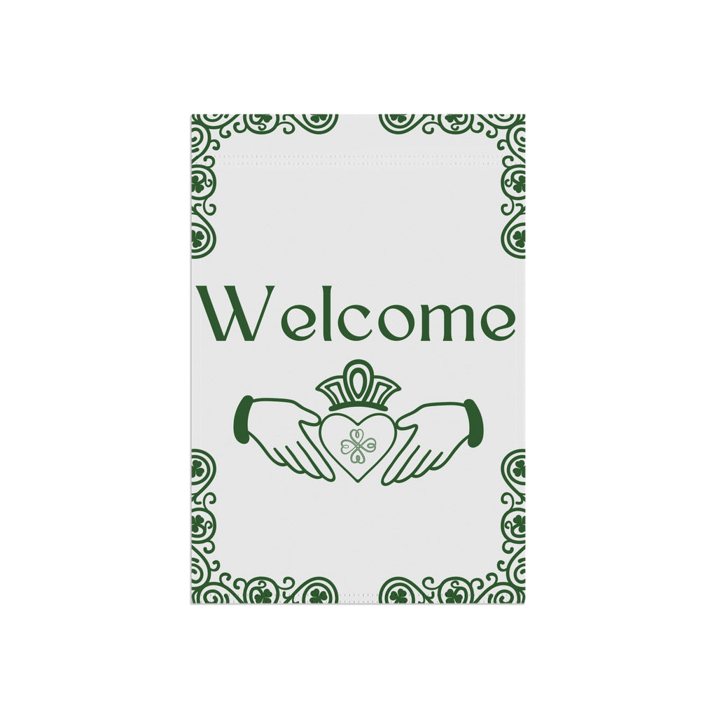 Irish Welcome Flag 12 x 18 in Welcome Flag with Irish Claddagh Irish Garden Flag St. Patrick's Day