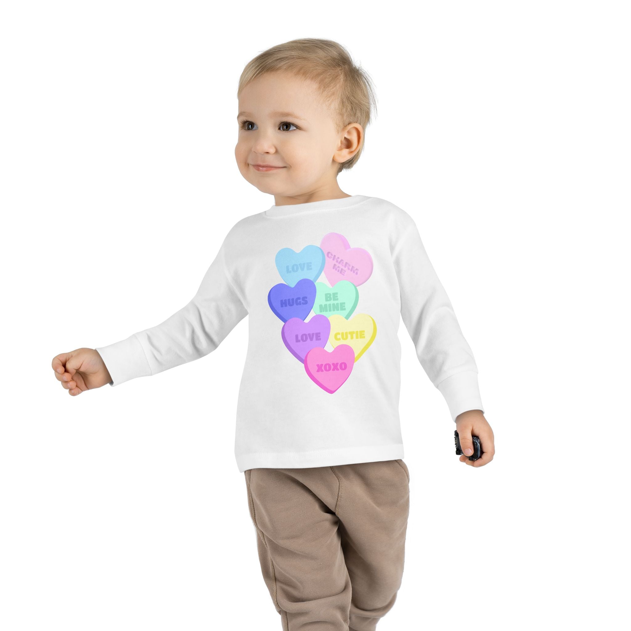 Toddler Candy Hearts Long Sleeve Tee Valentine's Toddler Tee Candy Hearts Valentine's Long sleeve Toddler Tee