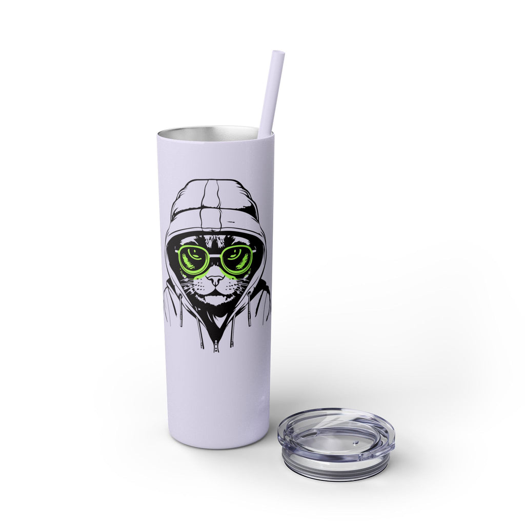 Angry Kitty Hip Cat Cool Cat Skinny Tumbler with Straw 20oz