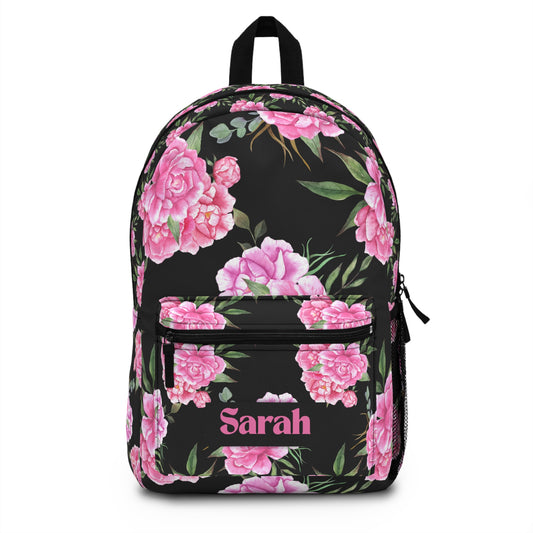 Floral Personalized Backpack, Custom School Bag, Floral Rucksack, Back to School Laptop Backpack
