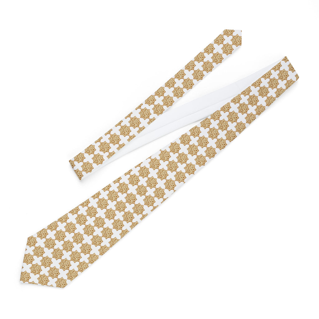 Matzah Print Necktie Elegant Gold Star Necktie Star of David Matzah Necktie