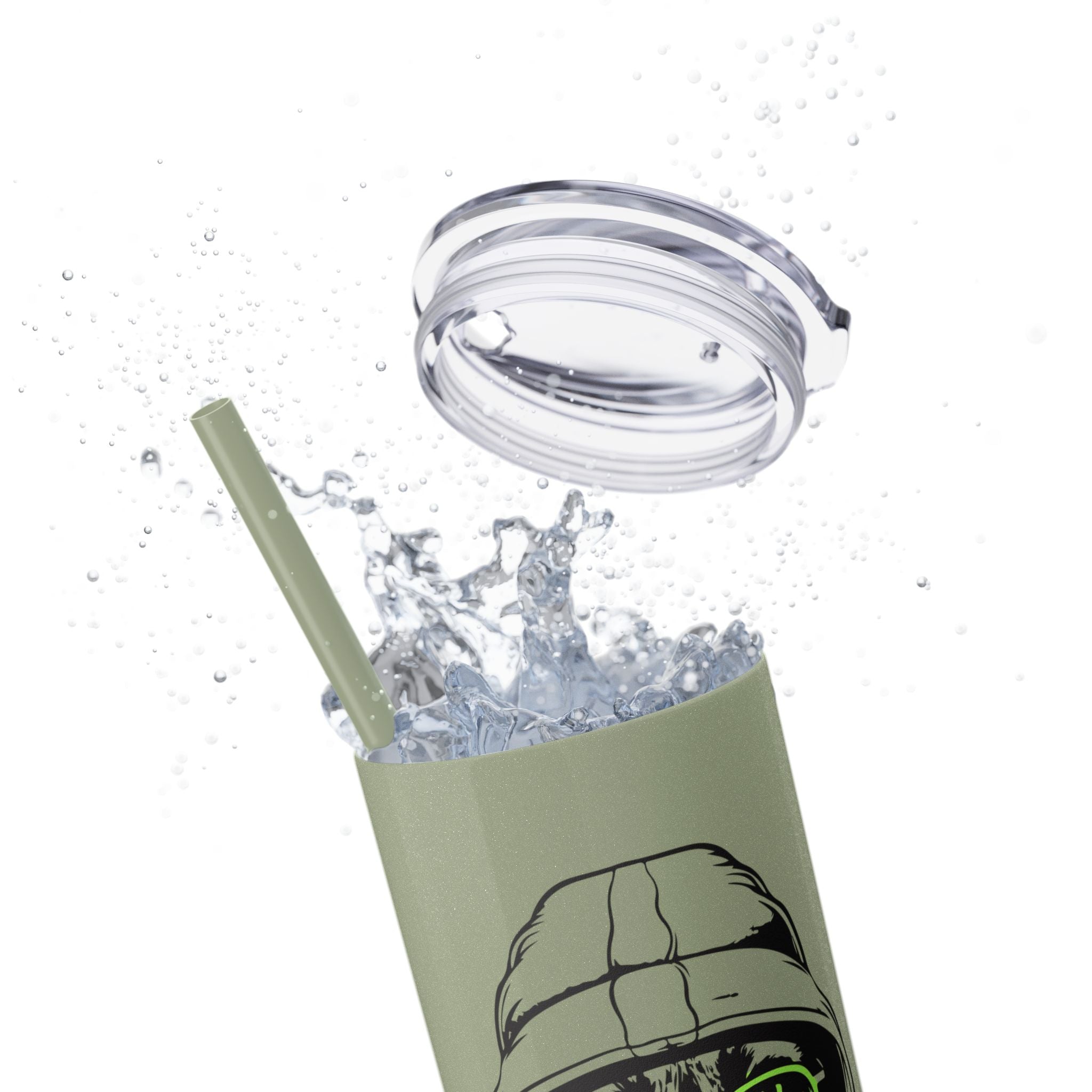 Angry Kitty Hip Cat Cool Cat Skinny Tumbler with Straw 20oz