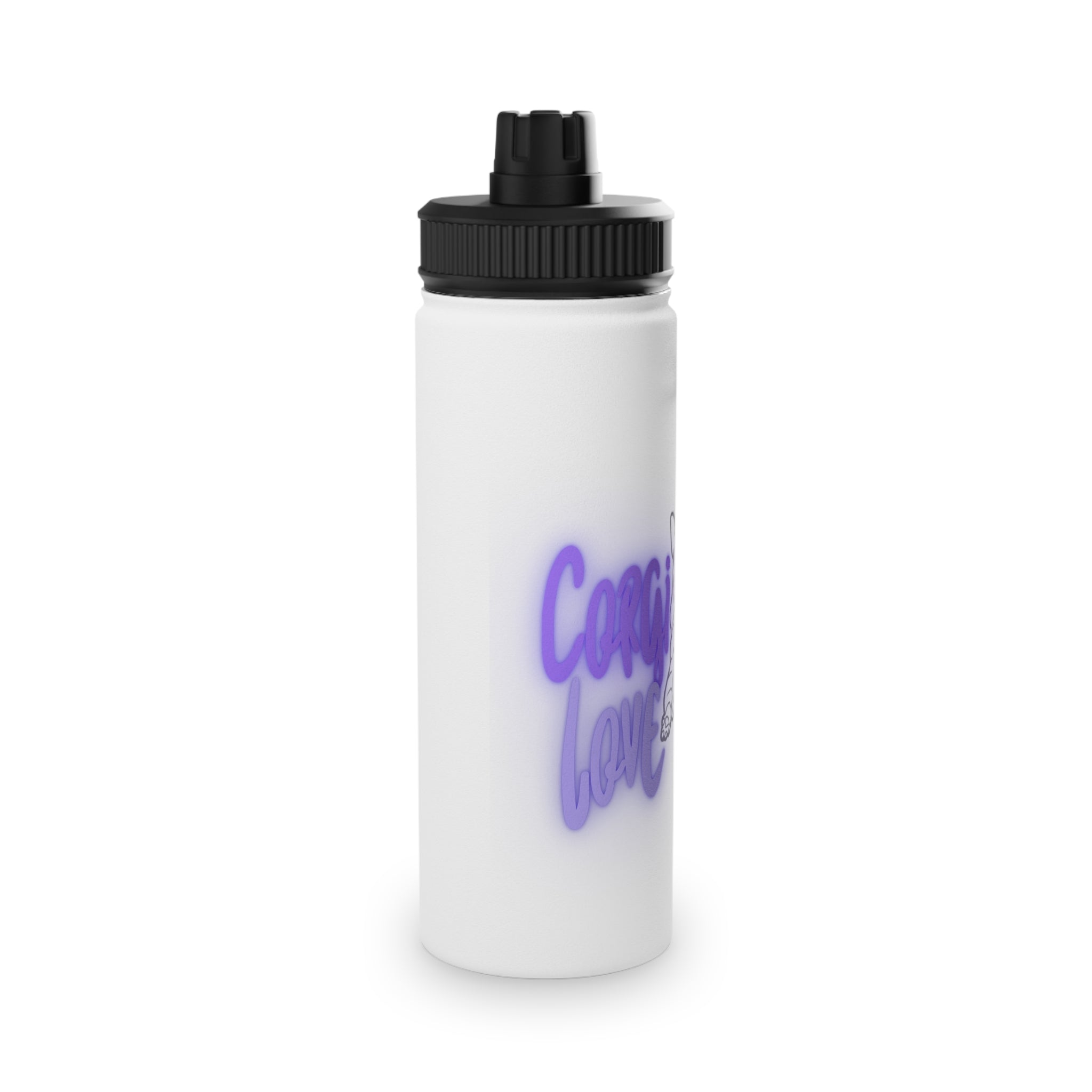 Corgi Love Custom Gemma Stainless Steel Water Bottle, Sports Lid