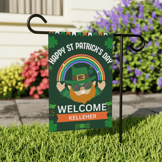 Custom Name St Patrick's Day Garden Flag St Patrick's Day Welcome Flag for Garden