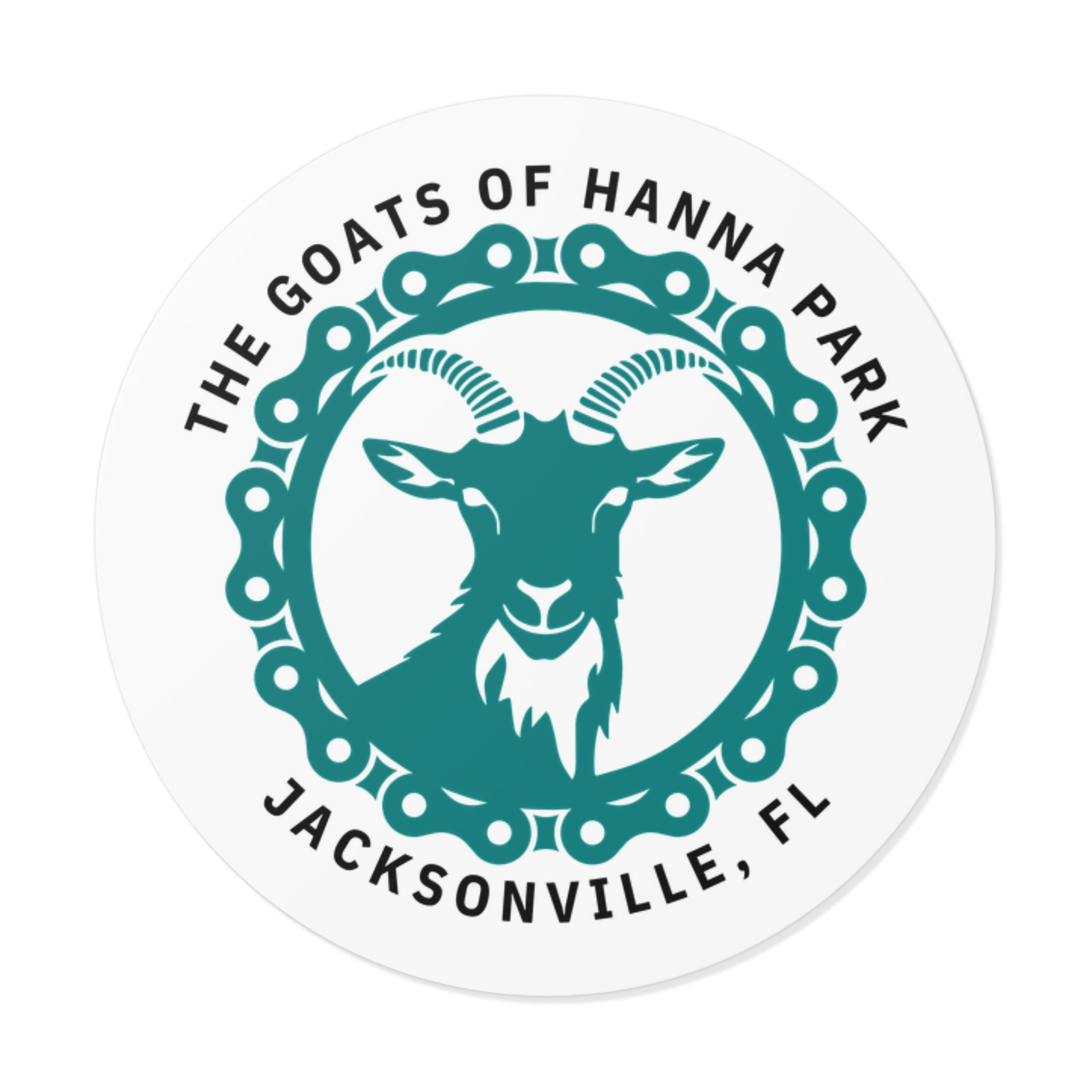 Mountain Bike Goat Round Vinyl Stickers