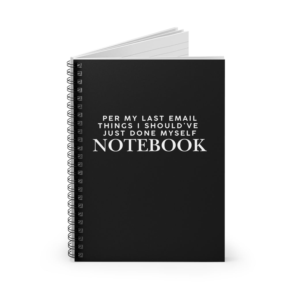 Per My Last Email Notebook Snarky Office Humor Spiral Notebook - Ruled Line