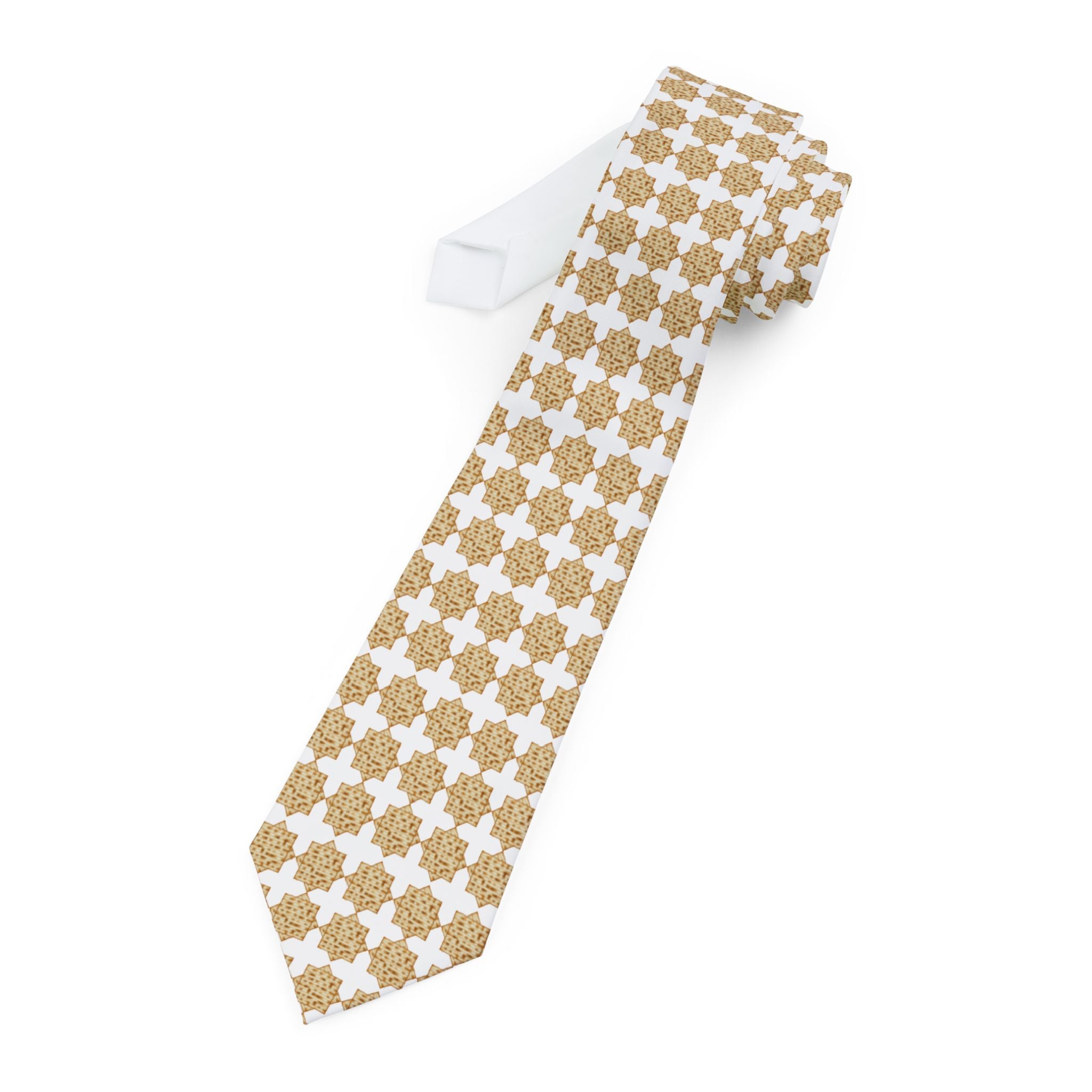 Matzah Print Necktie Elegant Gold Star Necktie Star of David Matzah Necktie