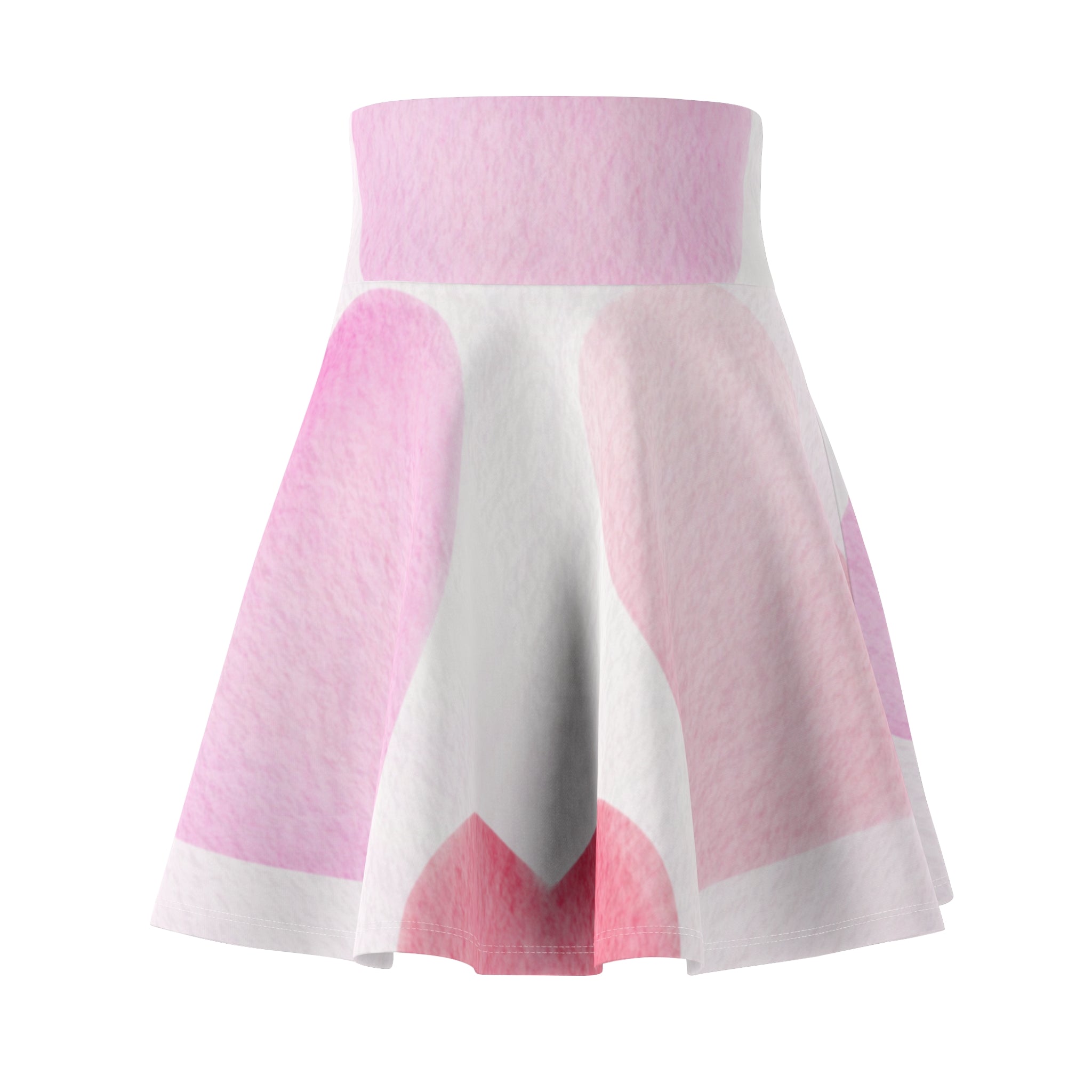 Ladies Valentine's Skirt Women's Heart Print Valentine's Skater Skirt