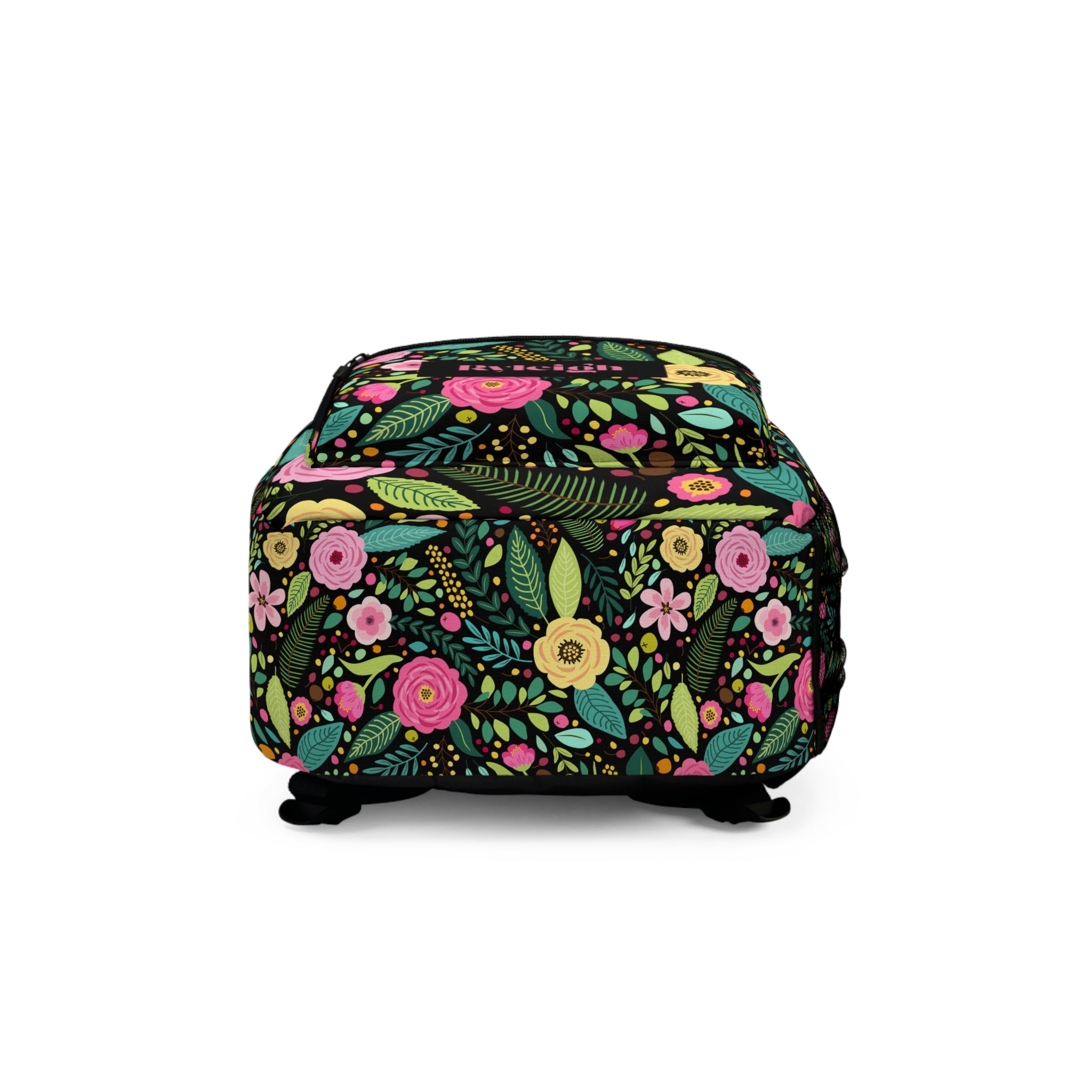 Floral Print Backpack for School, Laptop Backpack, Vibrant Floral Backpack with Laptop Compartment (Personalized)