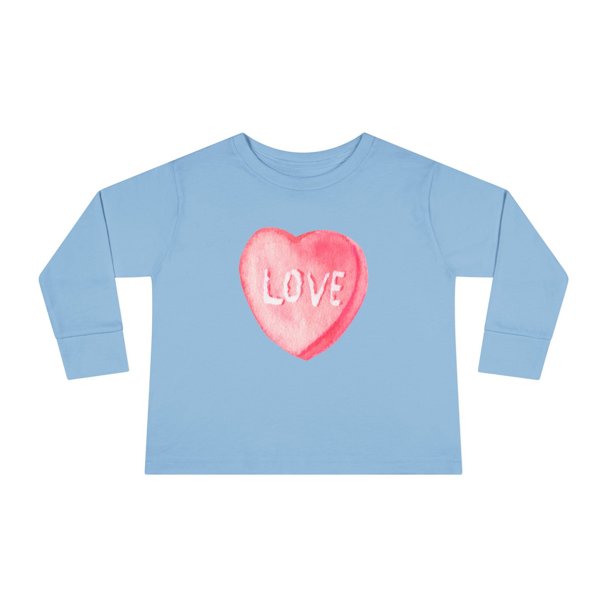 LOVE Candy Hearts Pastel LongSleeve Tee Toddler Long Sleeve Valentine's Day Tee