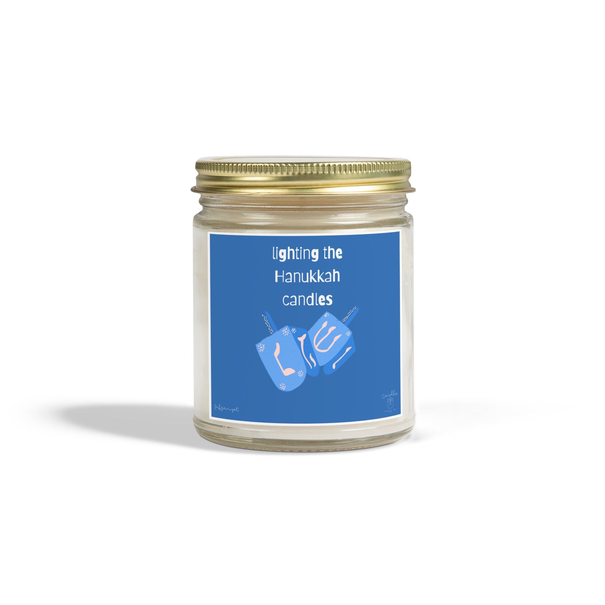 Hanukkah Holiday Candle, Sufganiyot Candle for Hanukkah Jelly Donut Scent, Made with Coconut Apricot Wax (4oz, 9oz)