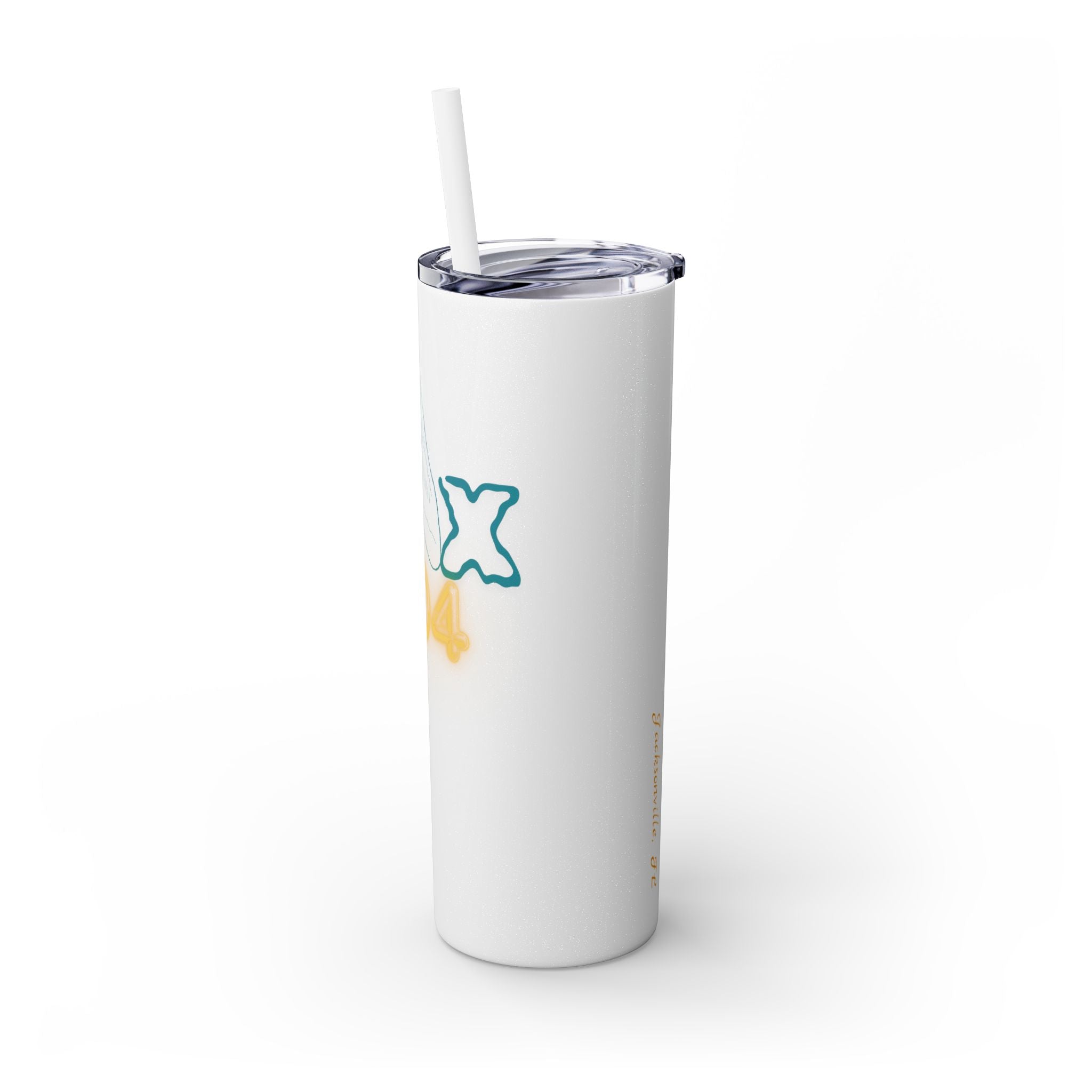 Shark Tooth 904 Skinny Tumbler with Straw, 20oz