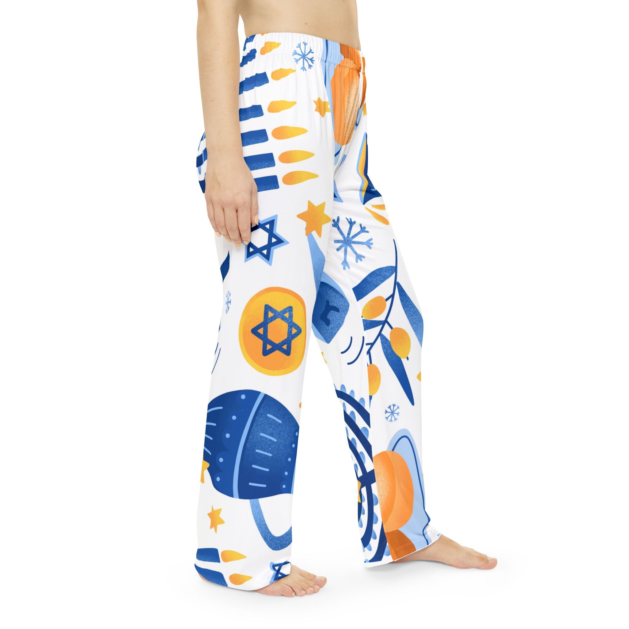 Women's Hanukkah Pajama Pants, Custom Photo Lounge Wear, Cozy Nightwear, Holiday Gift for Her, Personalized Sleep Pants, Hanukkah Apparel