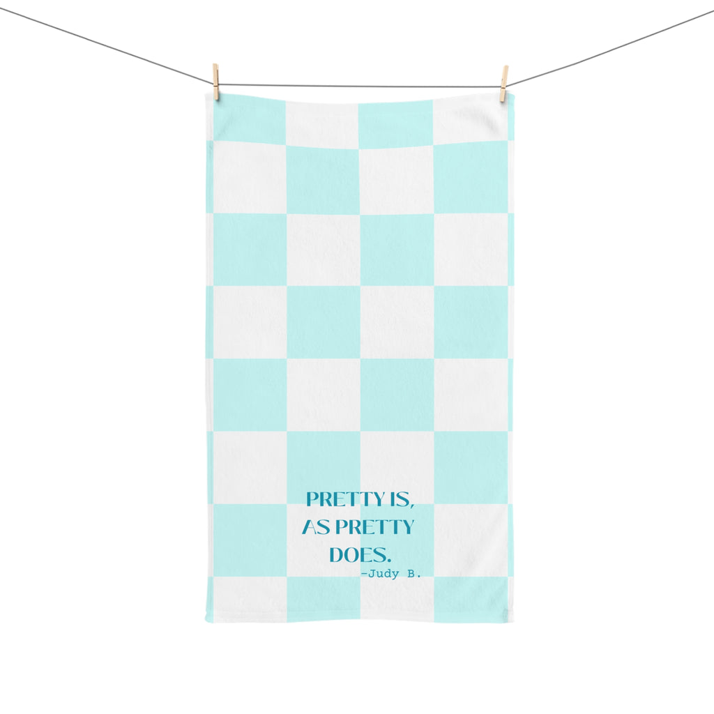 The Judy Checkered Hand Towel, Pretty Is As Pretty Does Hand Towel or Kitchen Towel 26 x 16 inch Super Absorbent Towel