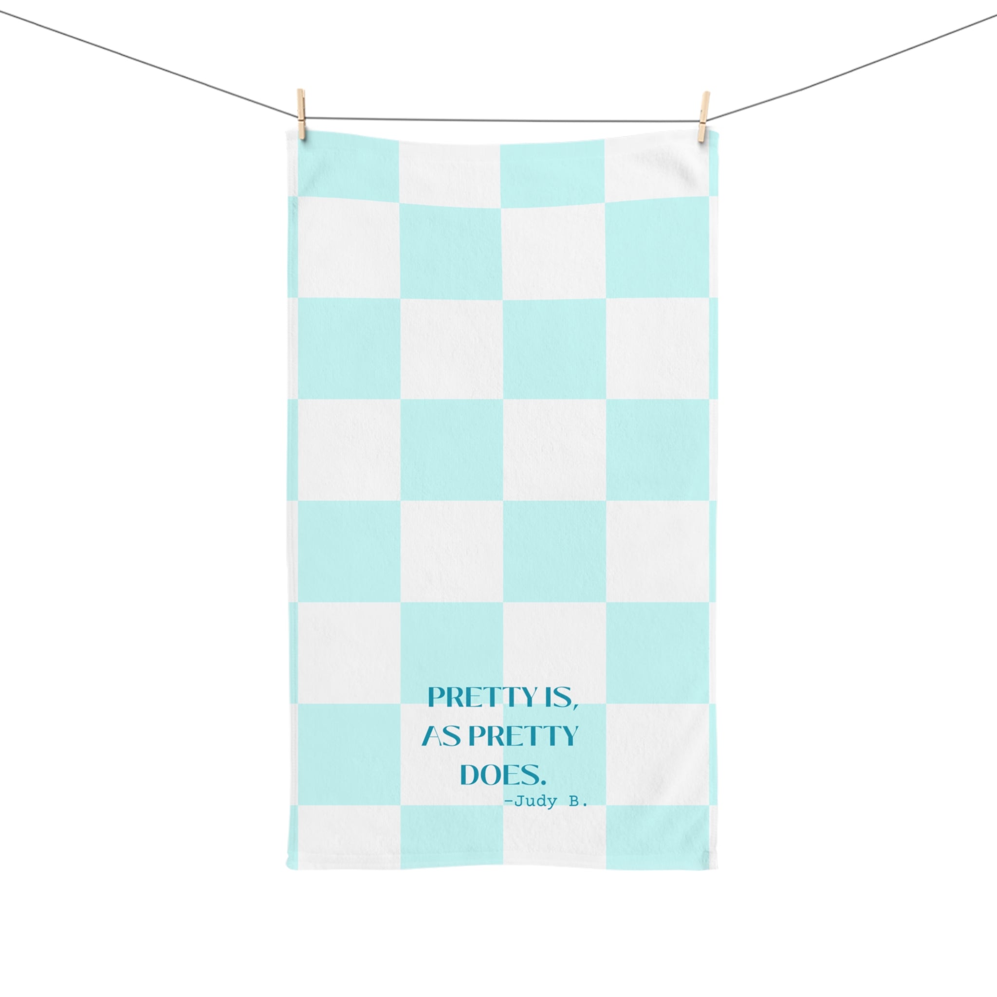The Judy Checkered Hand Towel, Pretty Is As Pretty Does Hand Towel or Kitchen Towel 26 x 16 inch Super Absorbent Towel
