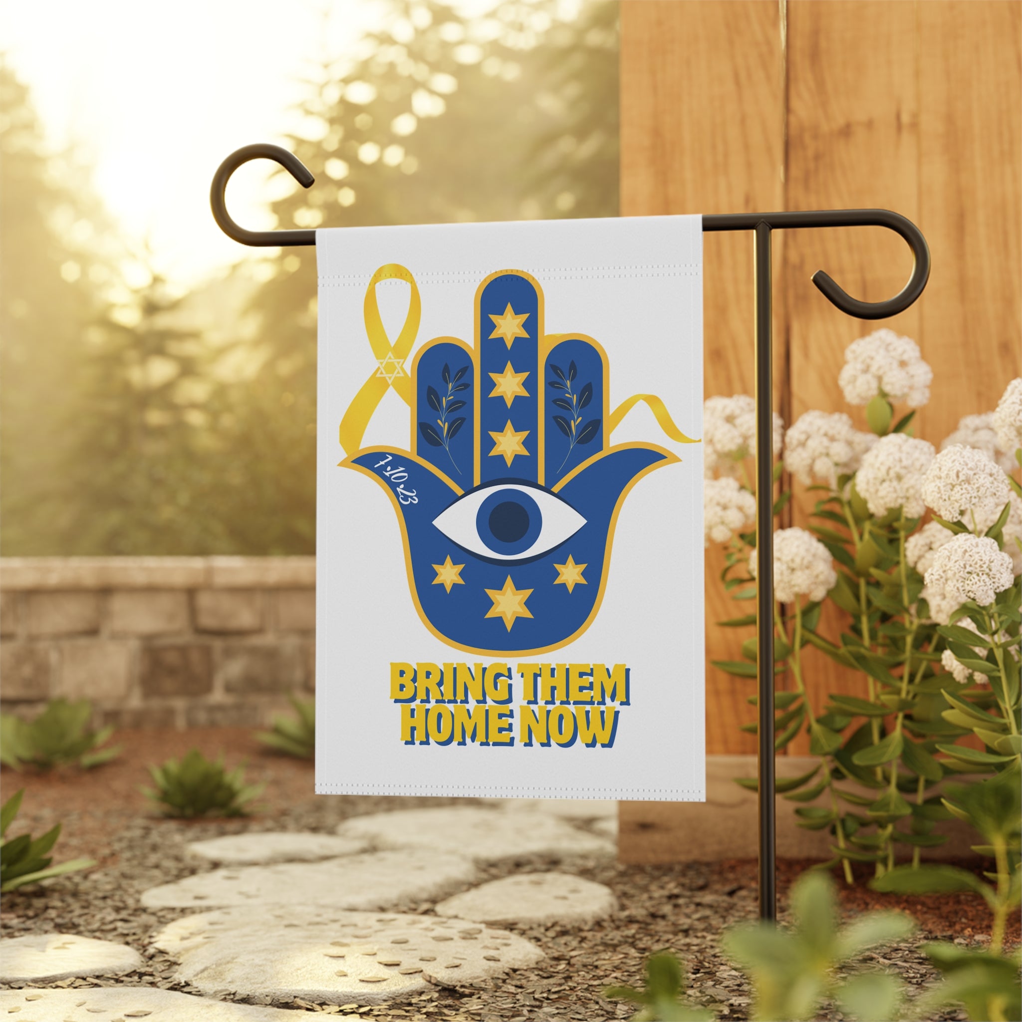 Bring Them Home Now Hamsa Garden Flag & House Banner