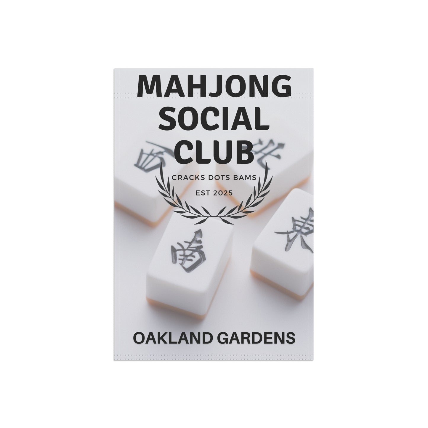 Mahjong Social Club Garden Flag Welcome to Mahjong Flag Mahjong Club Flag Personalized