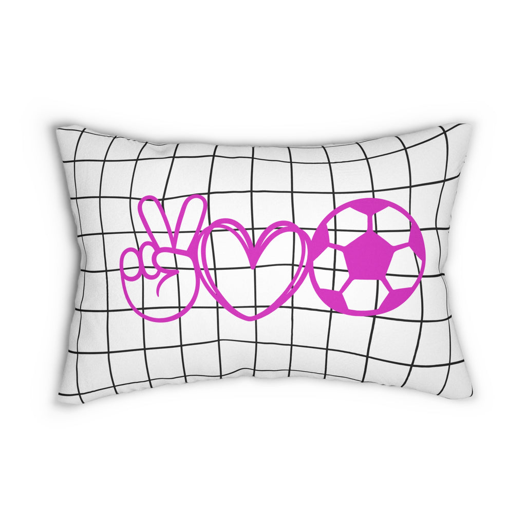 Soccer Pillow White Black and Pink Soccer Throw Pillow Soccer Decor