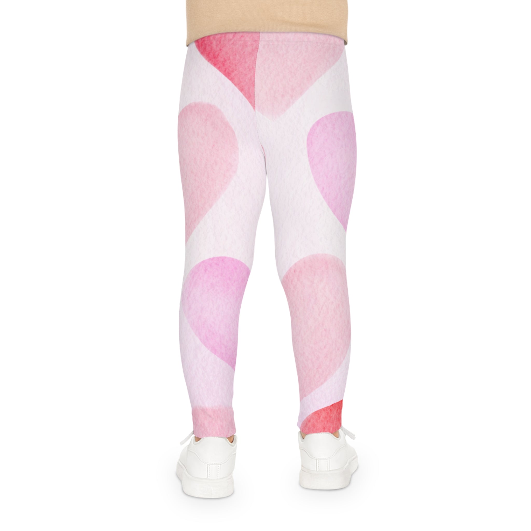 Pink Hearts Kids Valentine's Leggings Valentine's Day Leggings with Hearts for Kids Pink Hearts Valentine Leggings