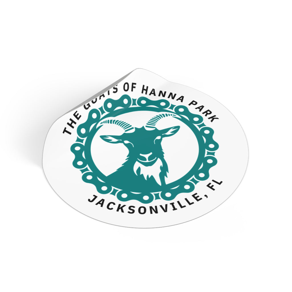 Mountain Bike Goat Round Vinyl Stickers
