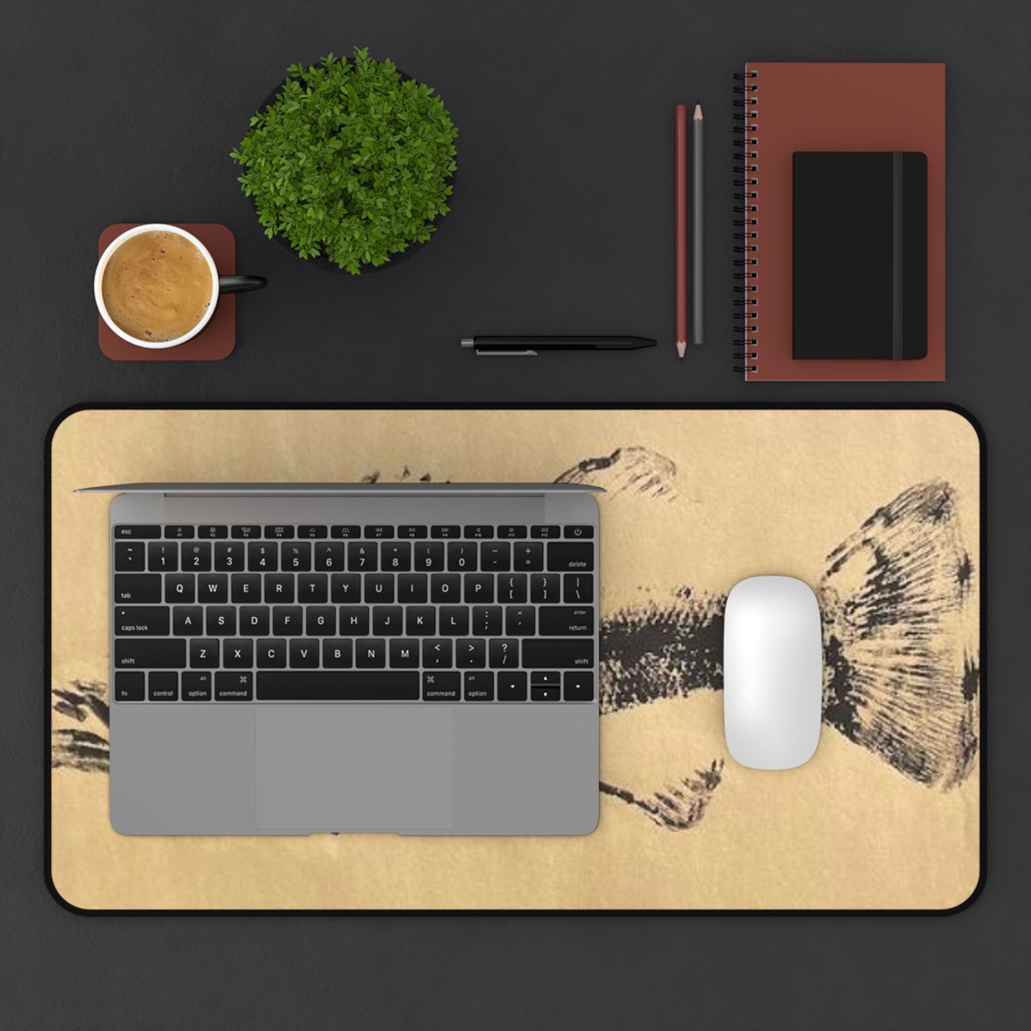 Gyotaku Fish Desk Mat Gift for Fisherman Gyotaku Fish Desk Mat