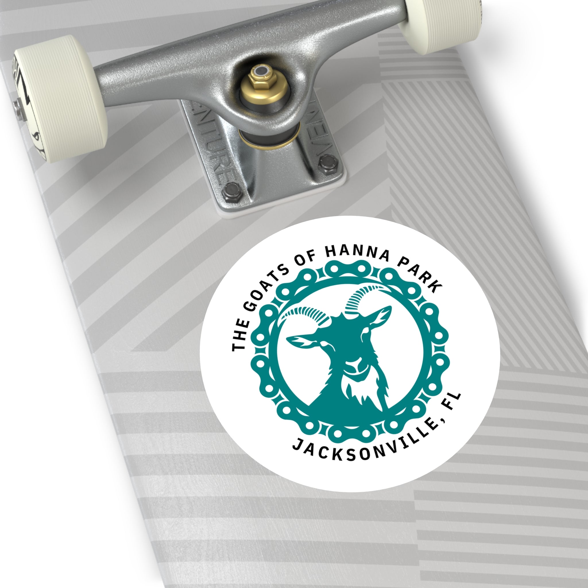 Mountain Bike Goat Round Vinyl Stickers