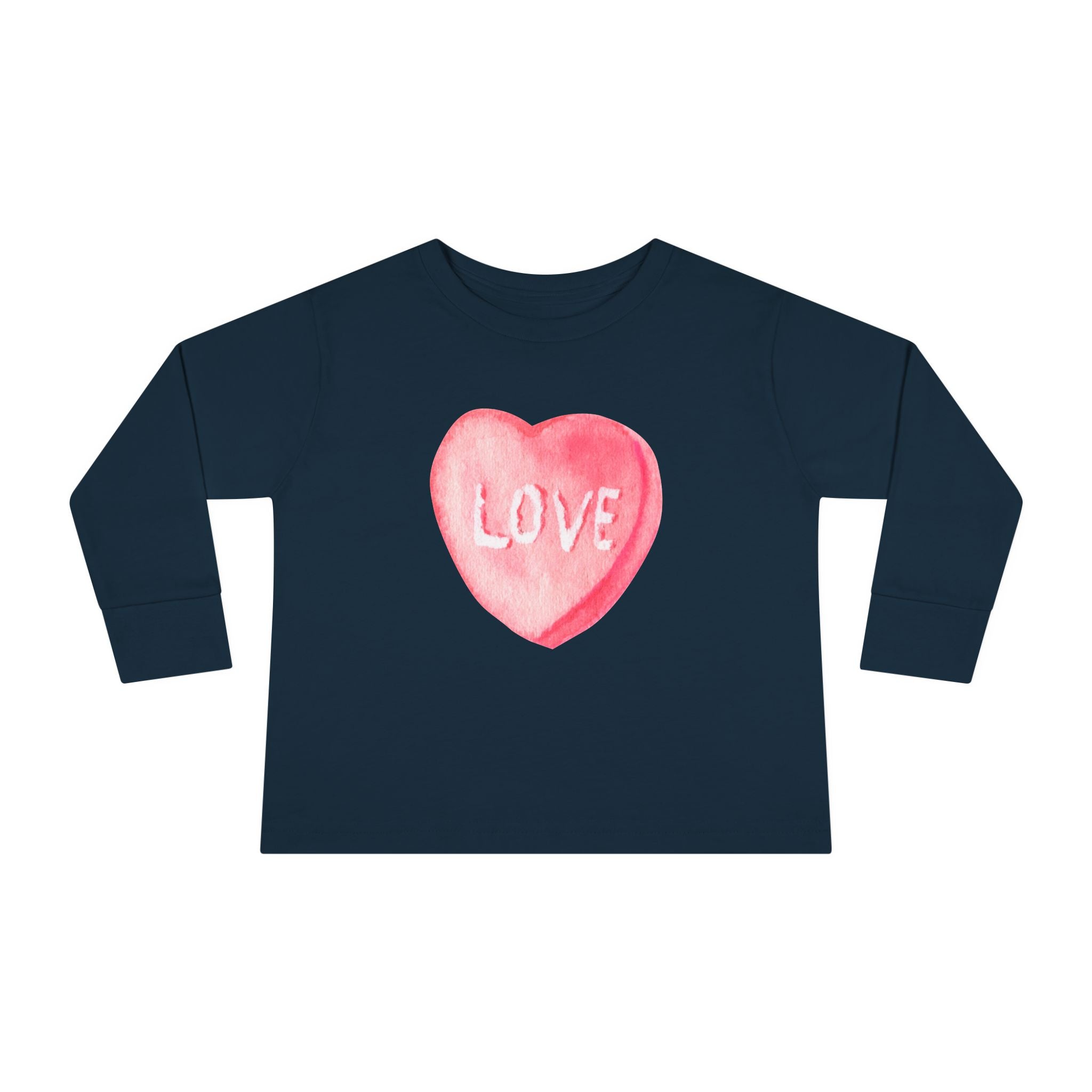 LOVE Candy Hearts Pastel LongSleeve Tee Toddler Long Sleeve Valentine's Day Tee