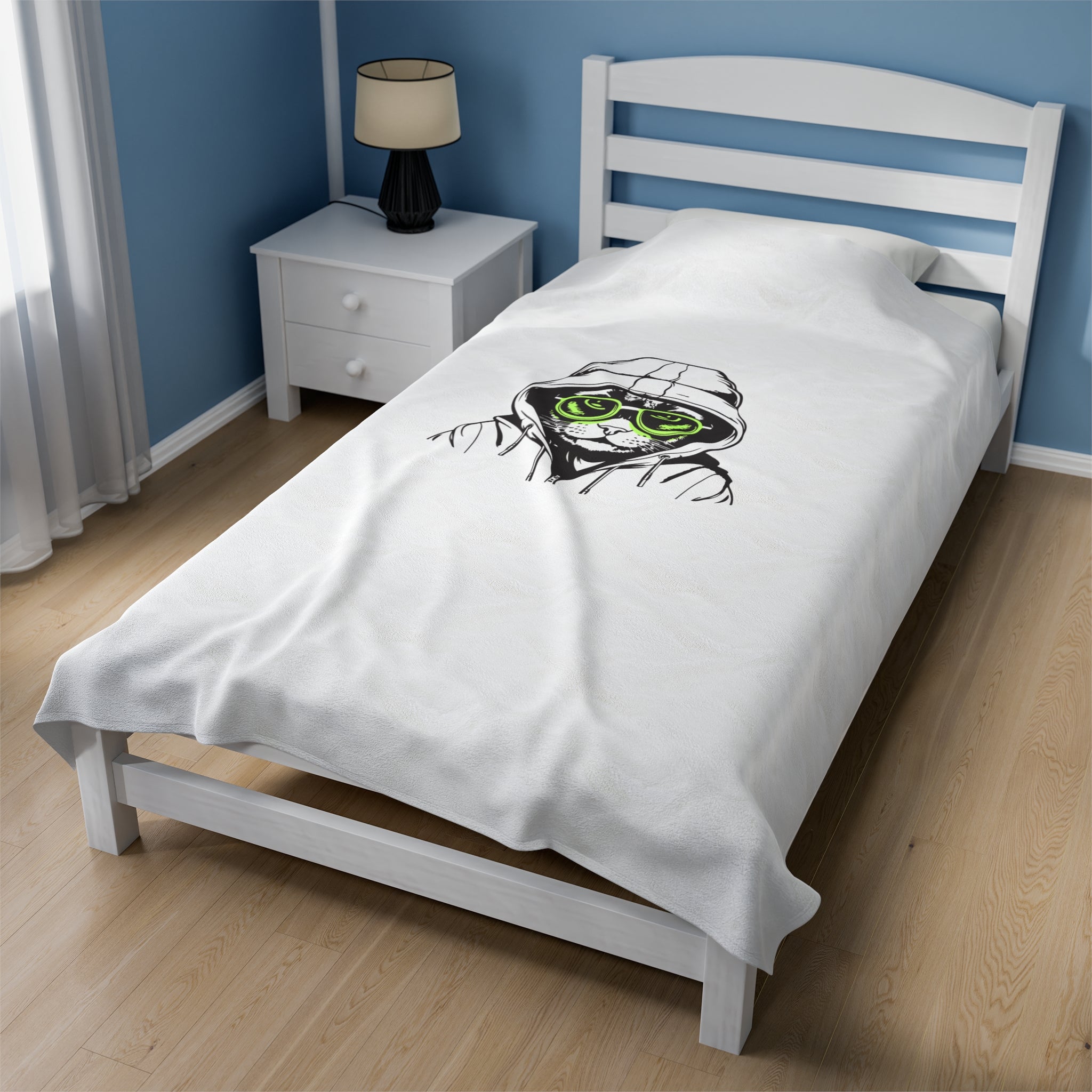 Cool Kat or Angry Kitty Velveteen Plush Blanket