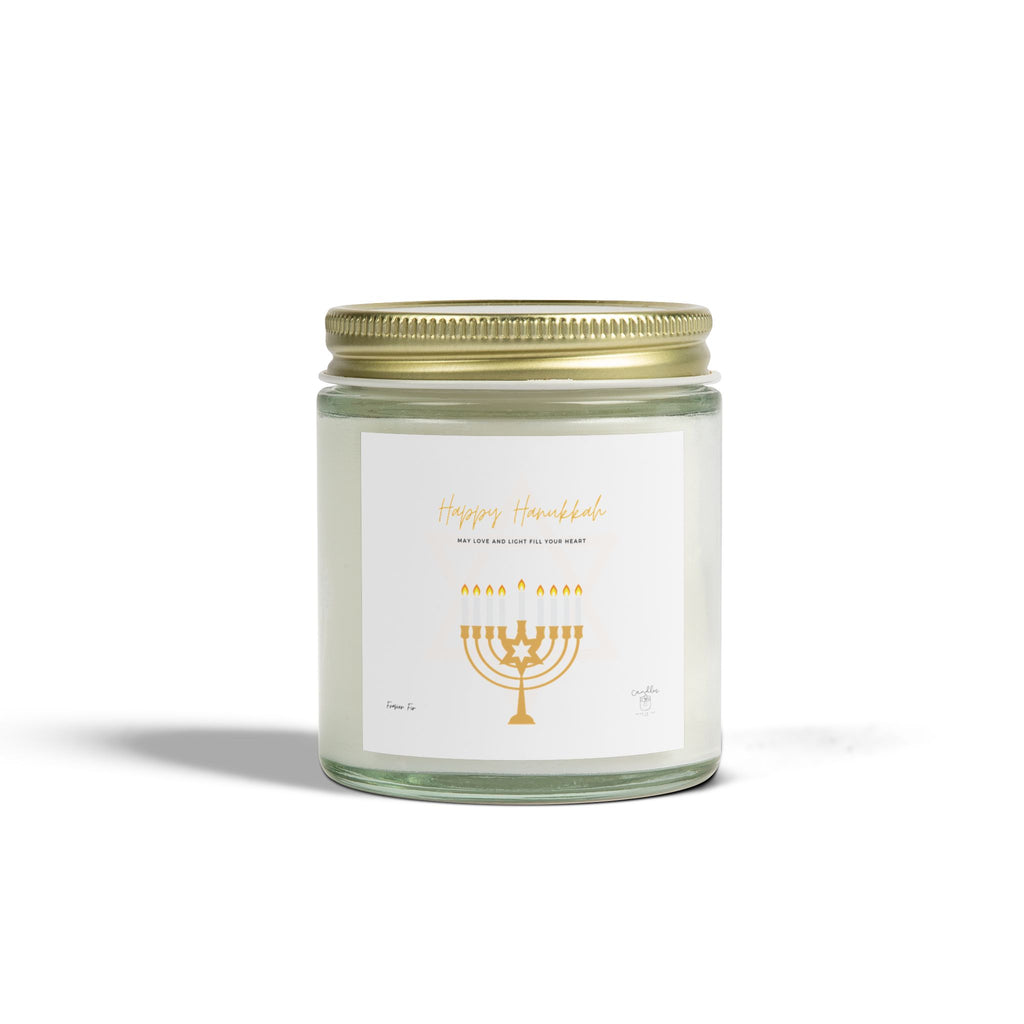 Frasier Fir Hanukkah Candle, Frasier Fir Scented Hanukkah Candle made of Coconut Apricot Wax (4oz, 9oz)
