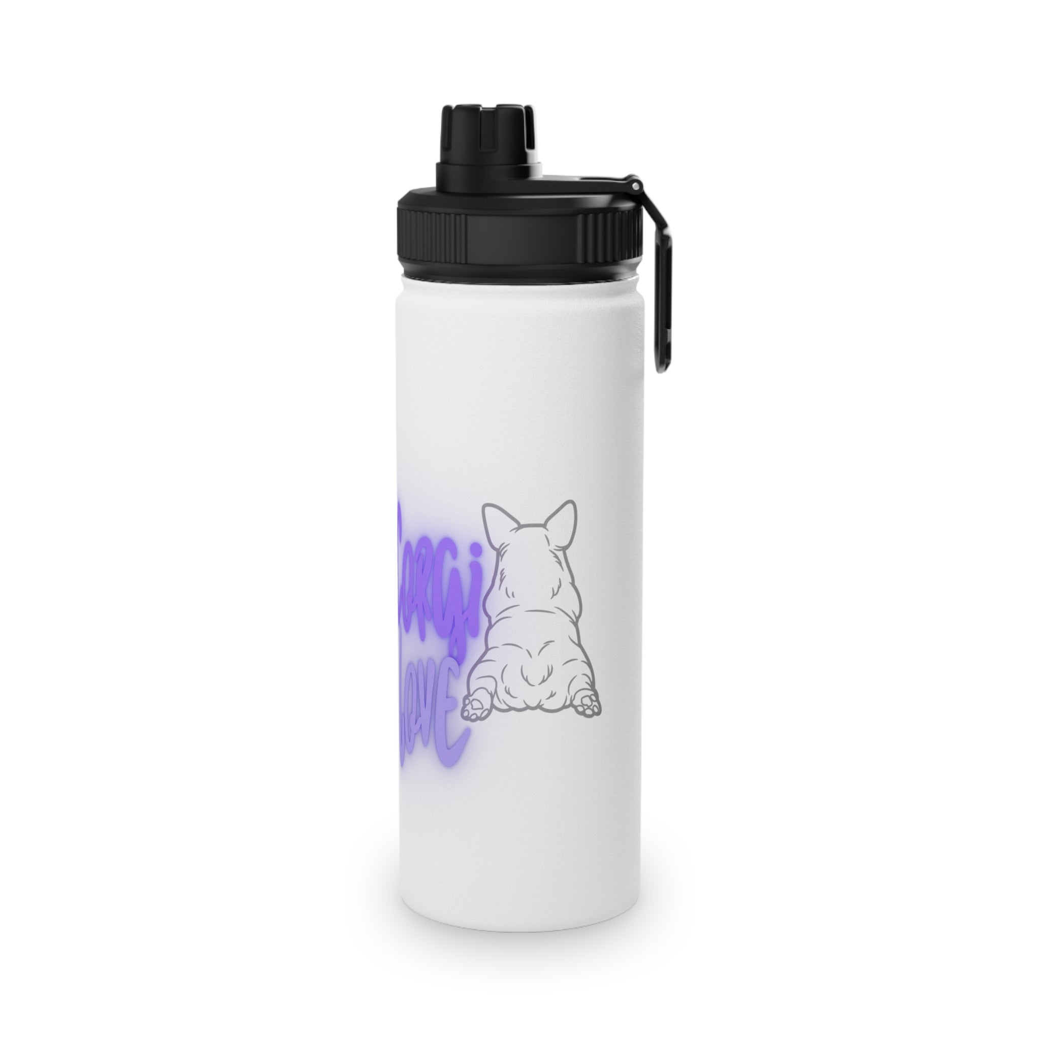 Corgi Love Custom Gemma Stainless Steel Water Bottle, Sports Lid