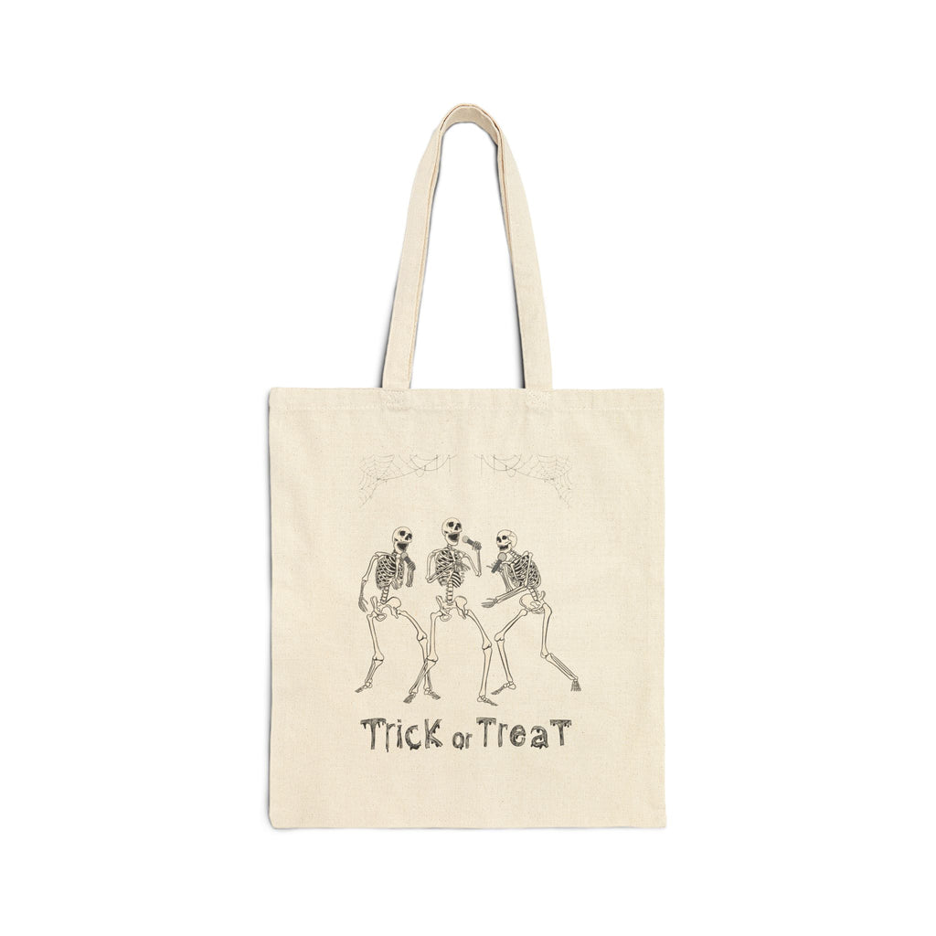 Skeletons Dancing Candy Bag for Halloween Bag for Trick or Treating Halloween Cotton Canvas Tote Bag
