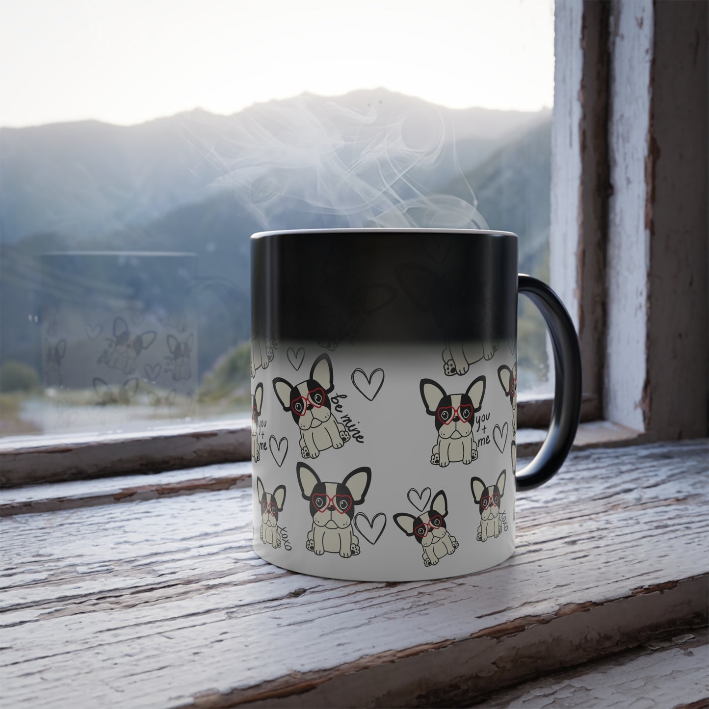 Color Morphing Mug French Bulldog Valentine's Day Gift 11oz