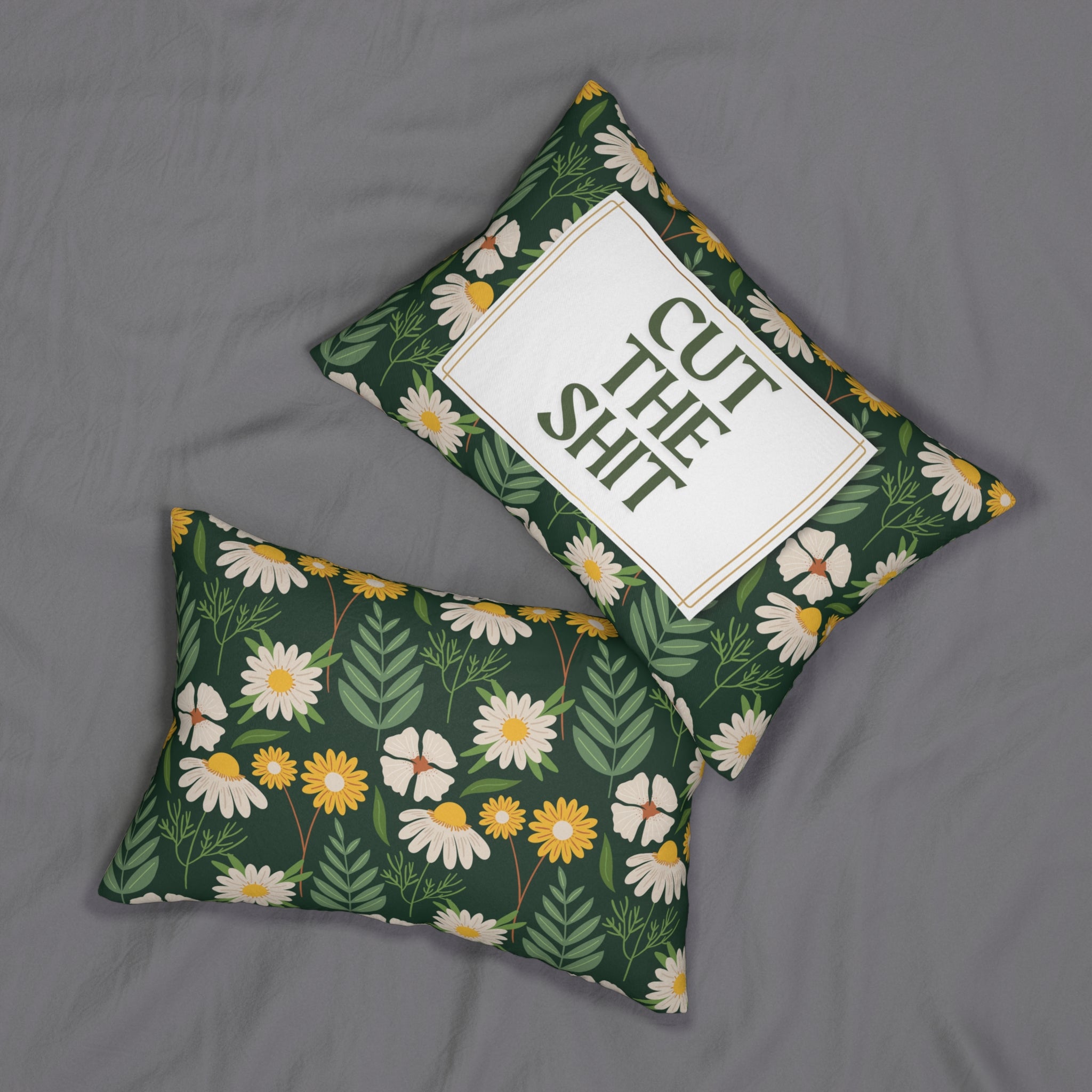 Cut The Shit Furbish Inspired Pillow Boho Floral Home Decor  20 x 14 inch Pillow