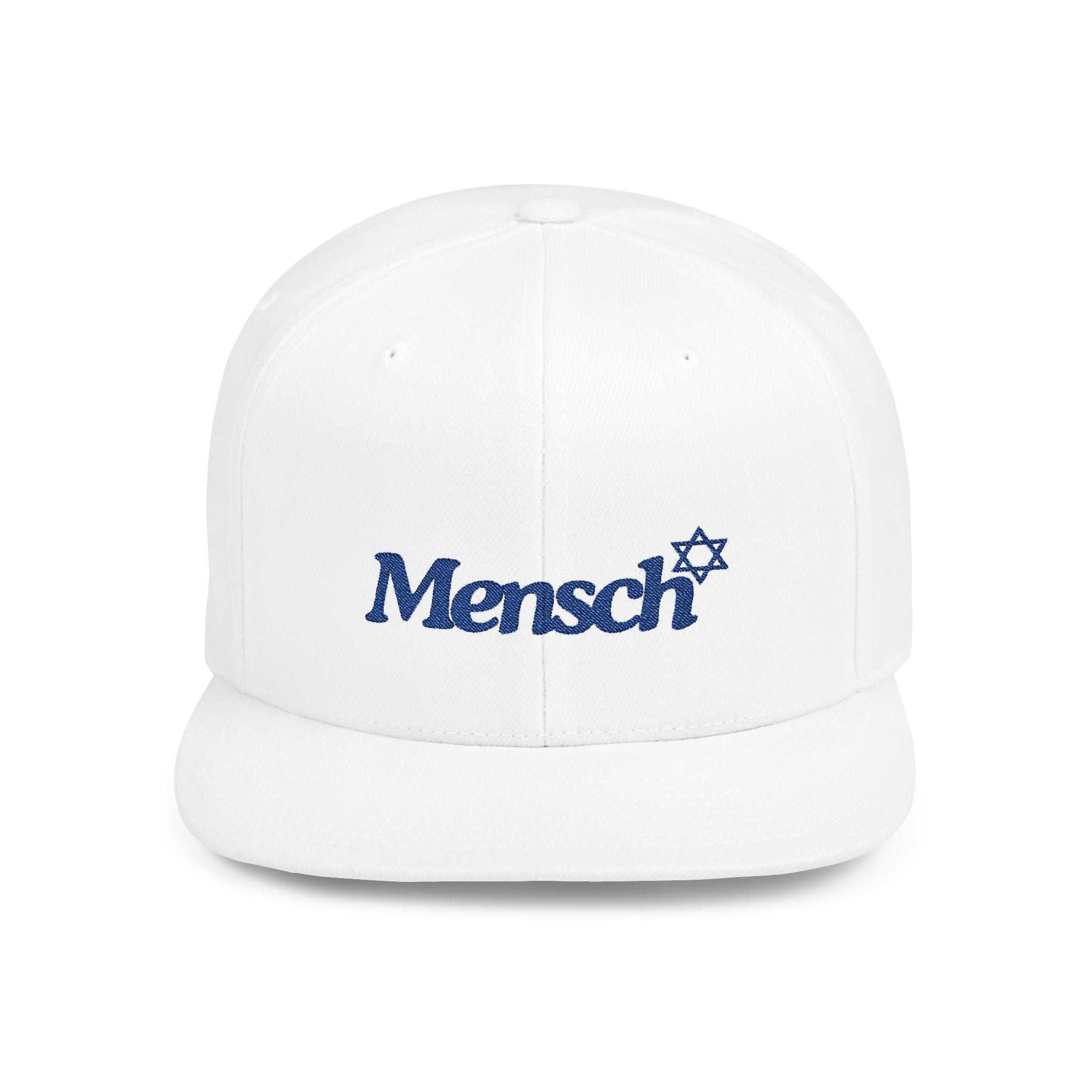 Mencsh Hat Jewish Gift for Mensch the Flat Bill Snapback Hat is the perfect gift