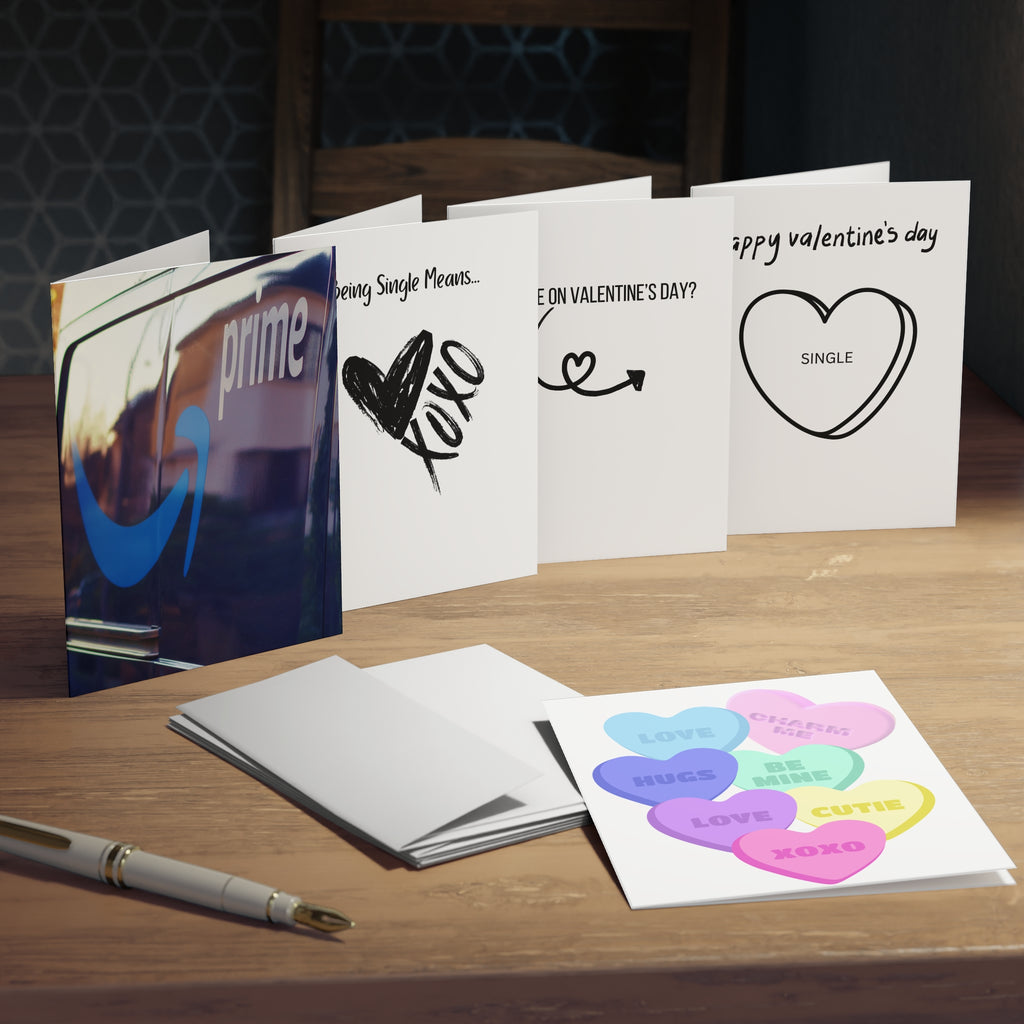 Valentine's Cards Single on Valentine's Cards Multi-Design Greeting Cards (5-Pack)