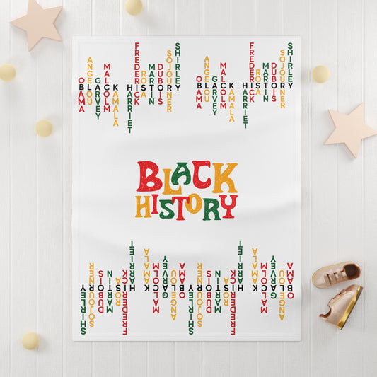 Black HIstory Baby Blanket Soft Fleece Baby Blanket Celebrate Black History Baby Blanket