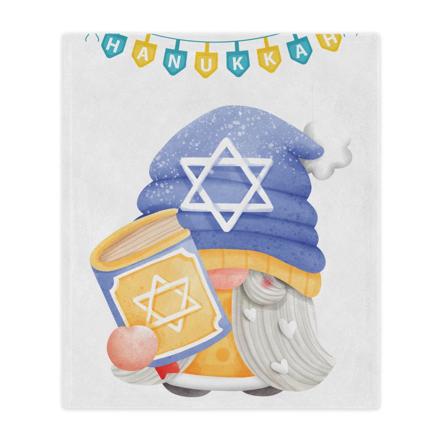 Hanukkah Gnome Microfiber Blanket | Hanukkah Throw Blanket