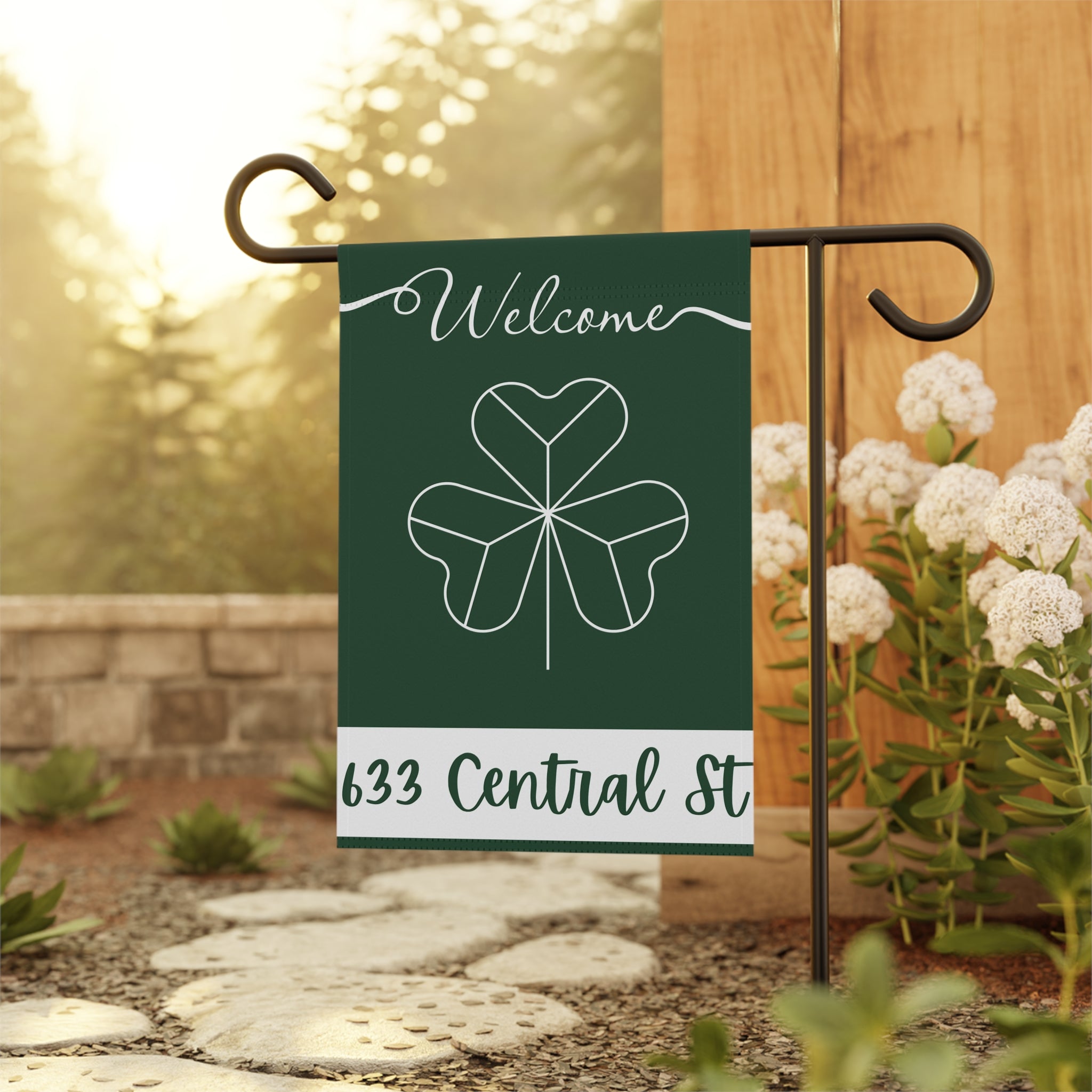 Custom Address or Last Name Garden Flag | Custom Garden Flag with Address or Last Name Irish Garden Flag Irish Flag