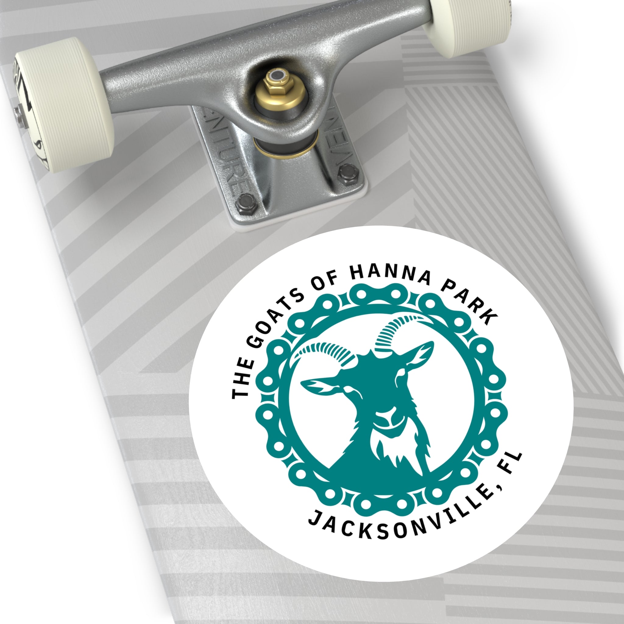 Mountain Bike Goat Round Vinyl Stickers