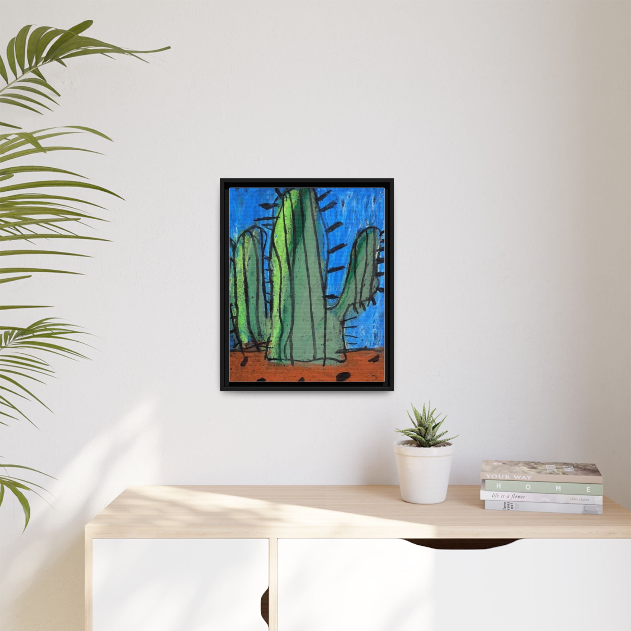 Cactus Matte Canvas, Framed Art by Jackson Smith